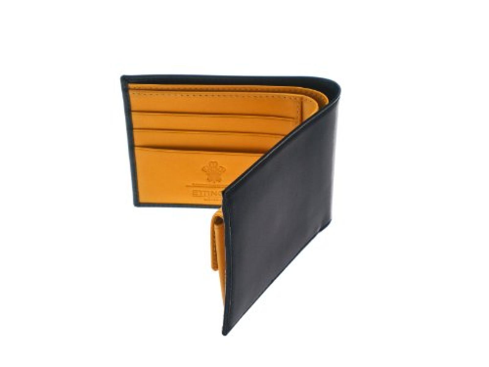 Ettinger - Brieftasche aus Leder mit M&uuml;nzfach - Schwarz au&szlig;en / Hellbraun innen 