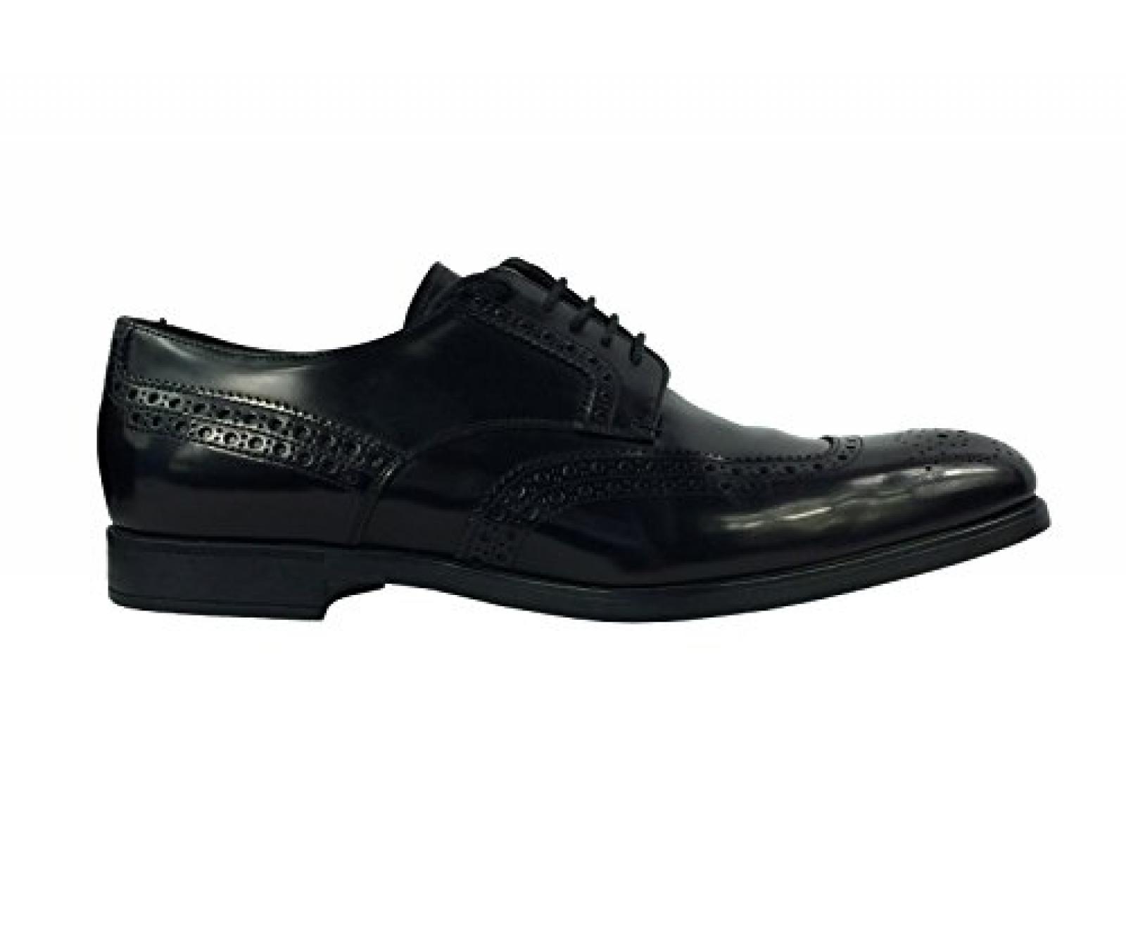 Prada Herrenschuhe Leder Herren Business Schuhe Schn&uuml;rschuhe derby Schwarz 