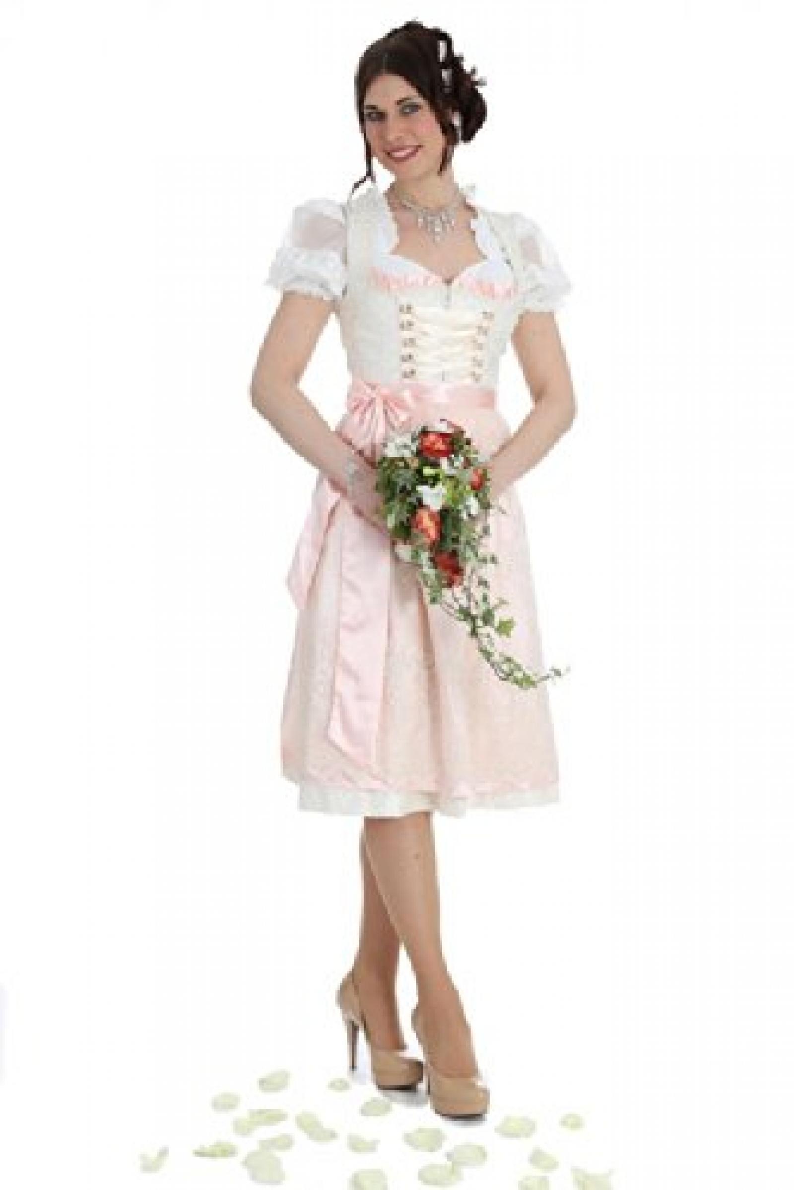 Kr&uuml;ger Damen Brautdirndl 17697 2 70cm mit Bluse 34401 
