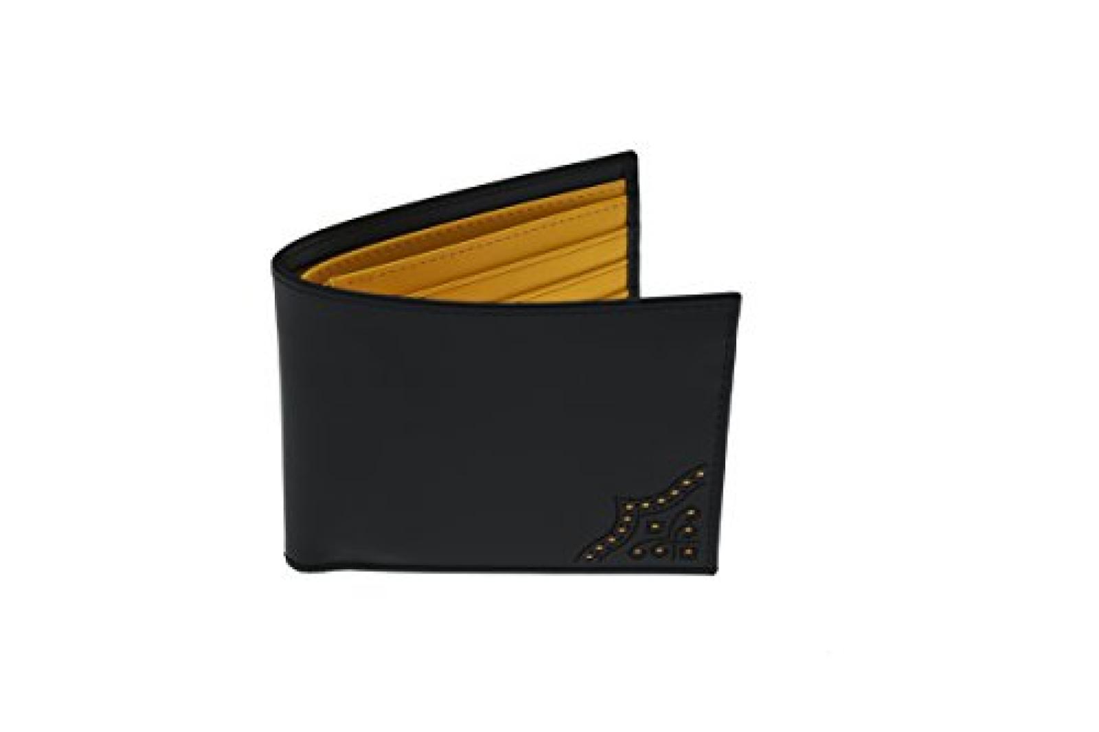 Ettinger - Brieftasche aus Leder im Brogue-Stil - Schwarz außen/Hellbraun innen 