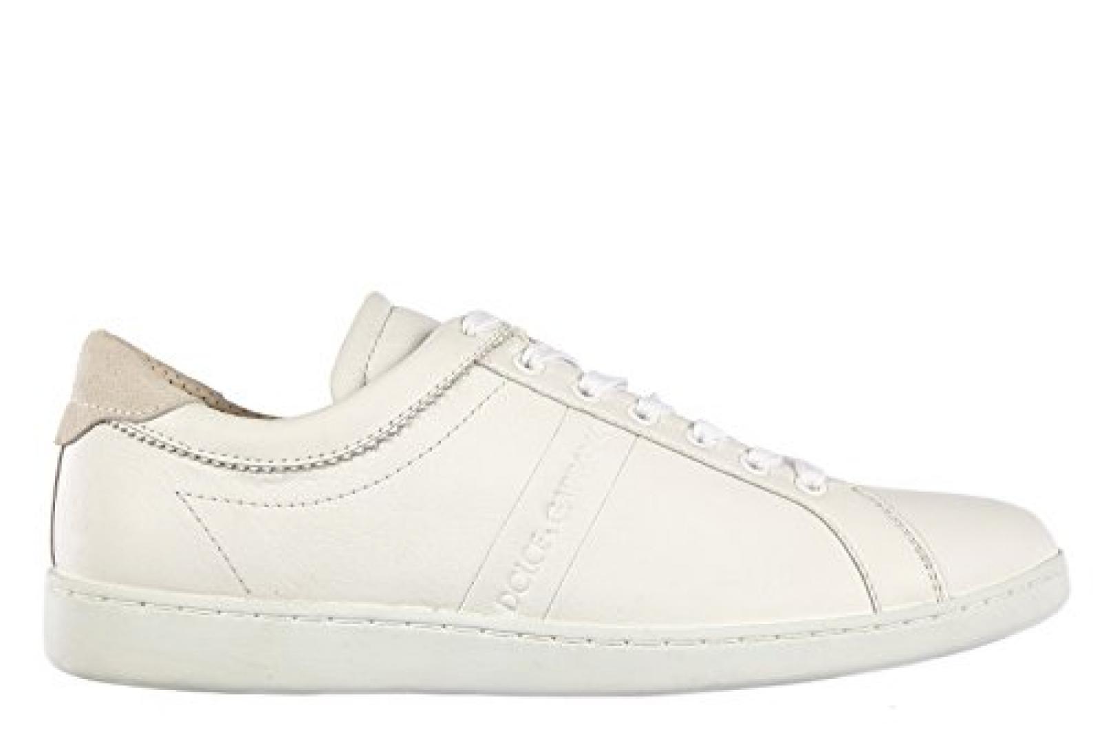 DOLCE&GABBANA Herrenschuhe Herren Leder Schuhe Sneakers crosta nappato Wei&szlig; 