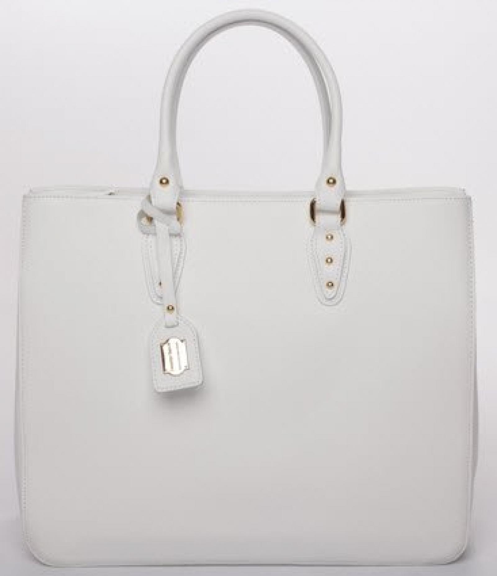 LEDERtasche ABERDEEN - wei&szlig; - handgefertigt standfest Tasche mit 2 Handgriffen, Umh&auml;ngetasche Arbeitstasche 