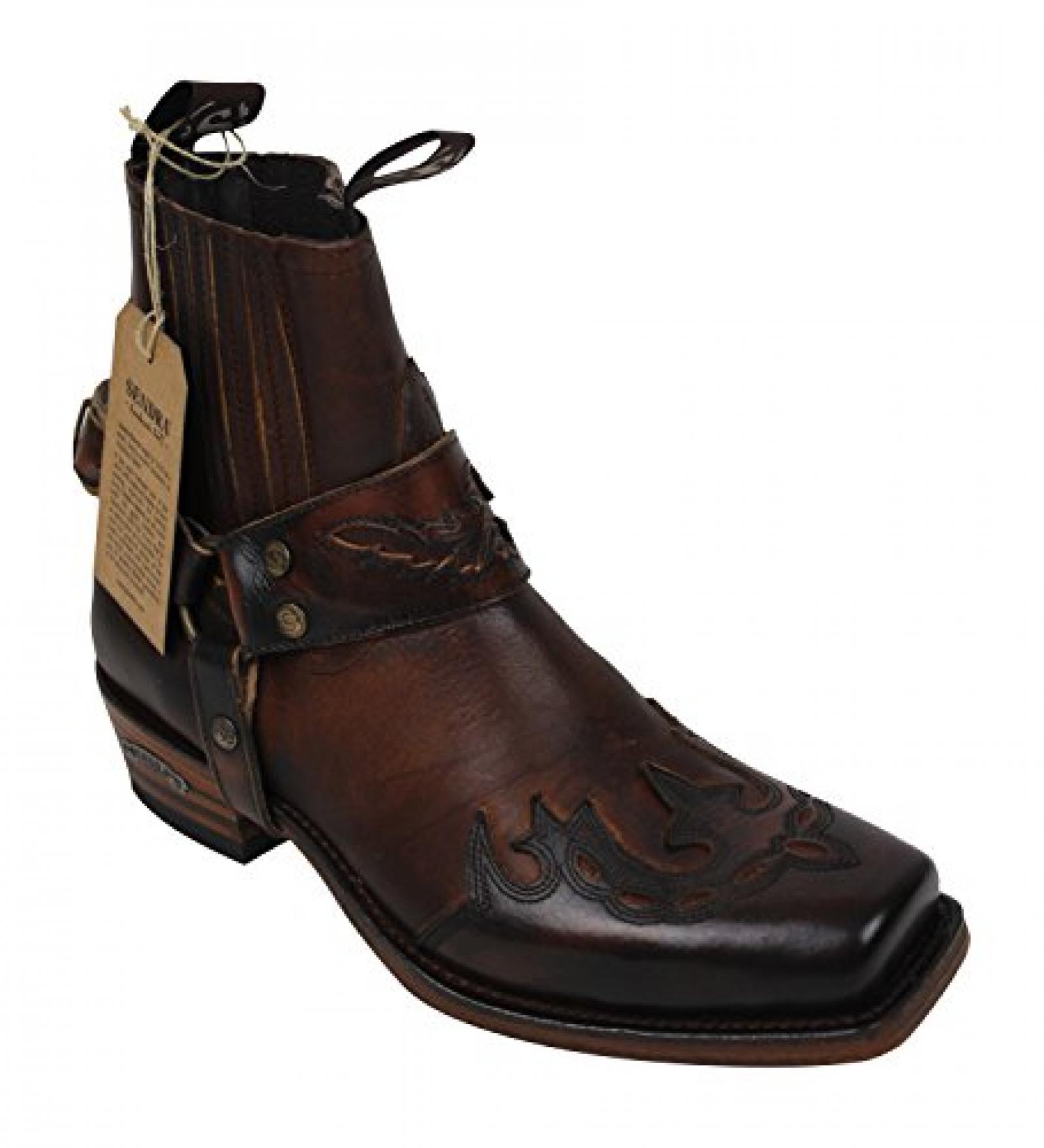 Sendra Cowboystiefel 7811 in braun incl. Roy Dunn&acute;s Lederfett und Stiefelknecht 
