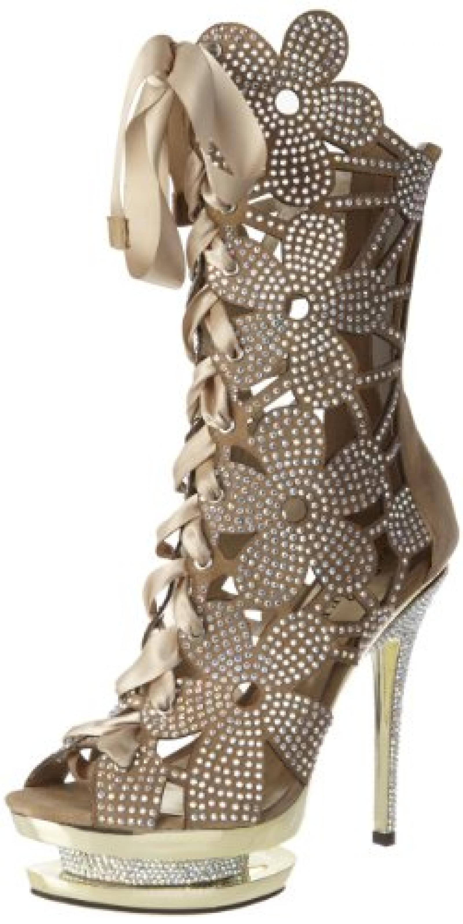 FANTASIA-1020, High Fashion Bootie Wildleder Flower Look , Gr&ouml;&szlig;e:36 