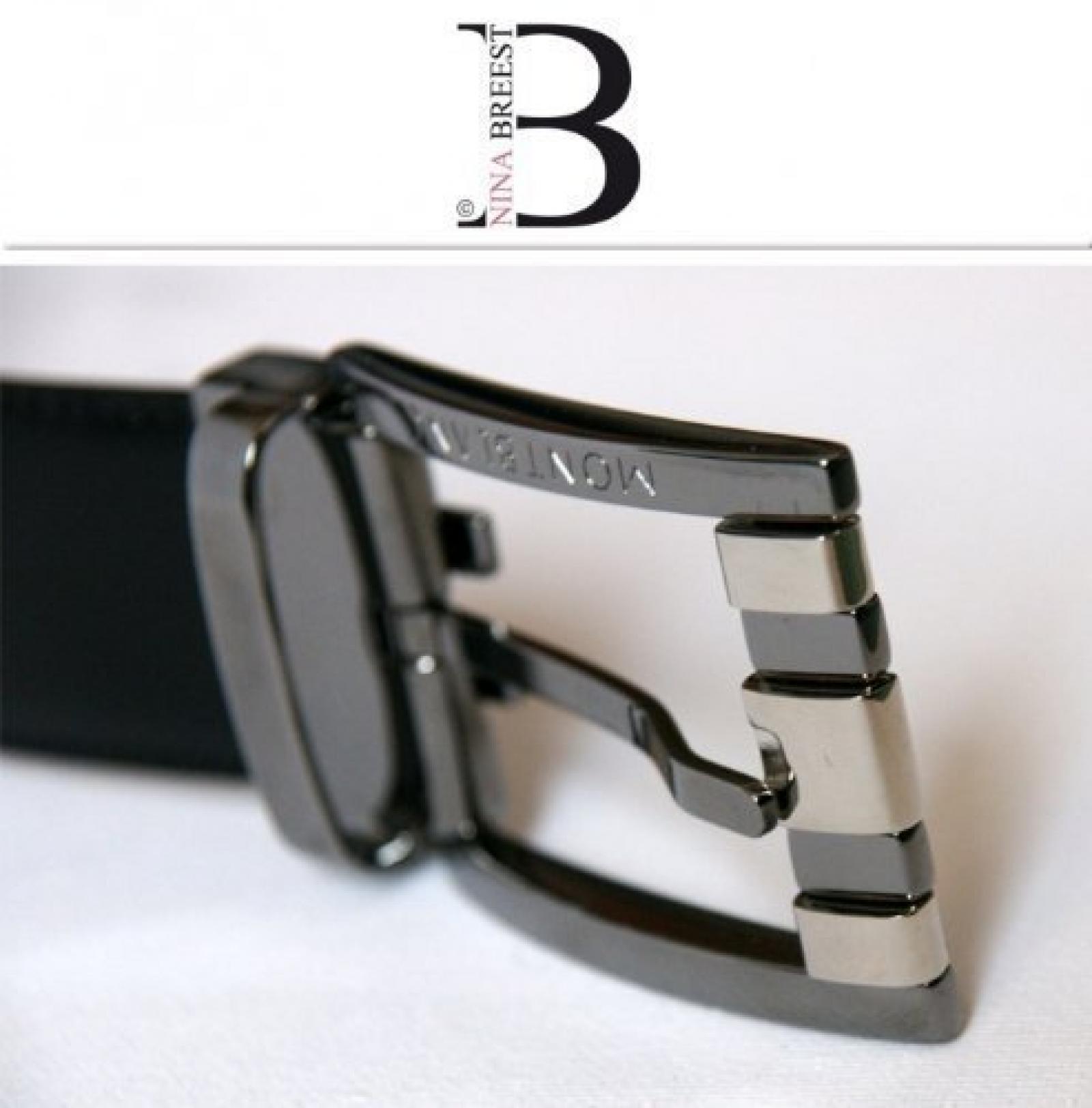 Montblanc Casual Line 103445 Kalbsleder G&uuml;rtel - Ruthenium 