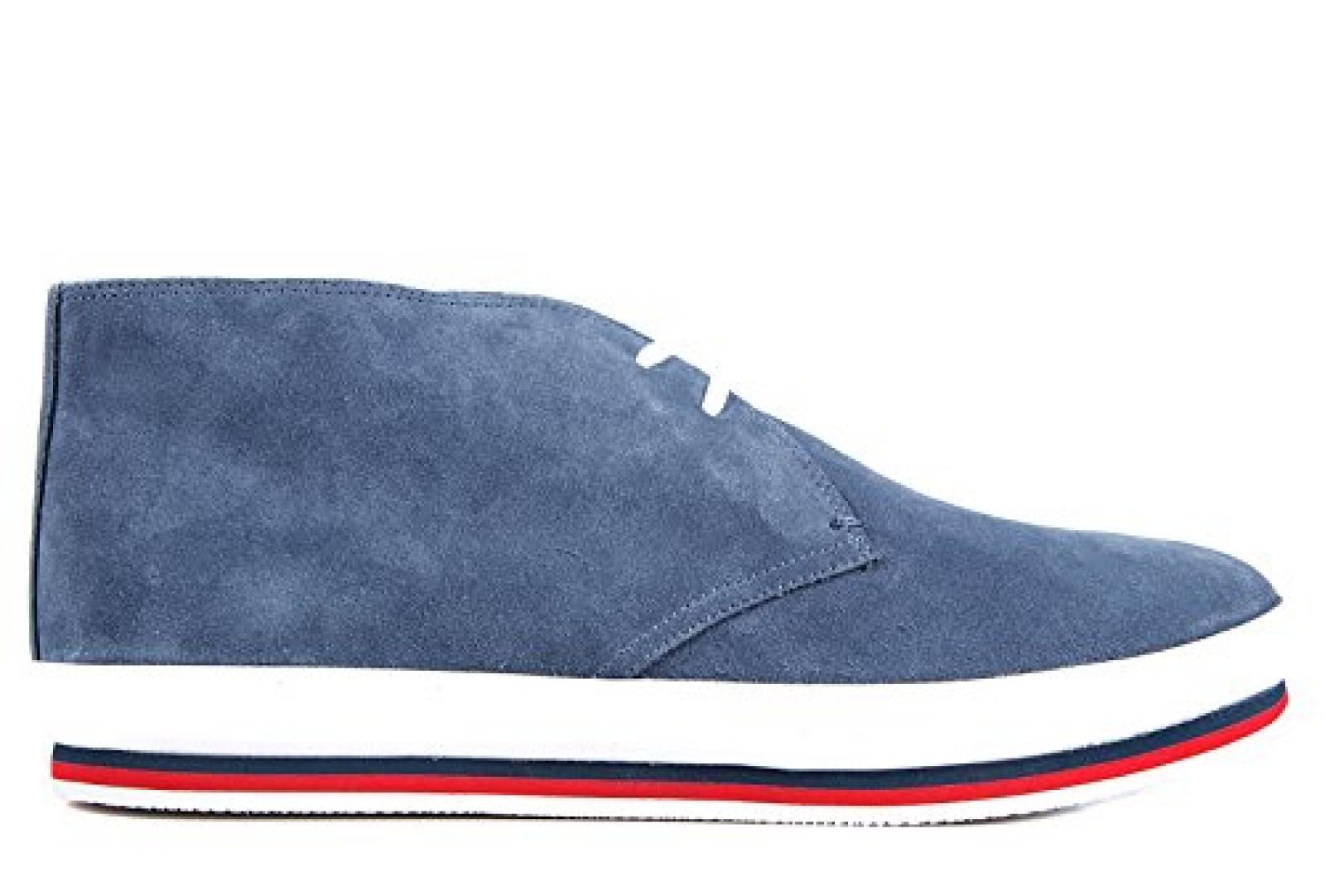 Prada Wildleder Schn&uuml;rboots Stiefeletten Herren Boots blu 