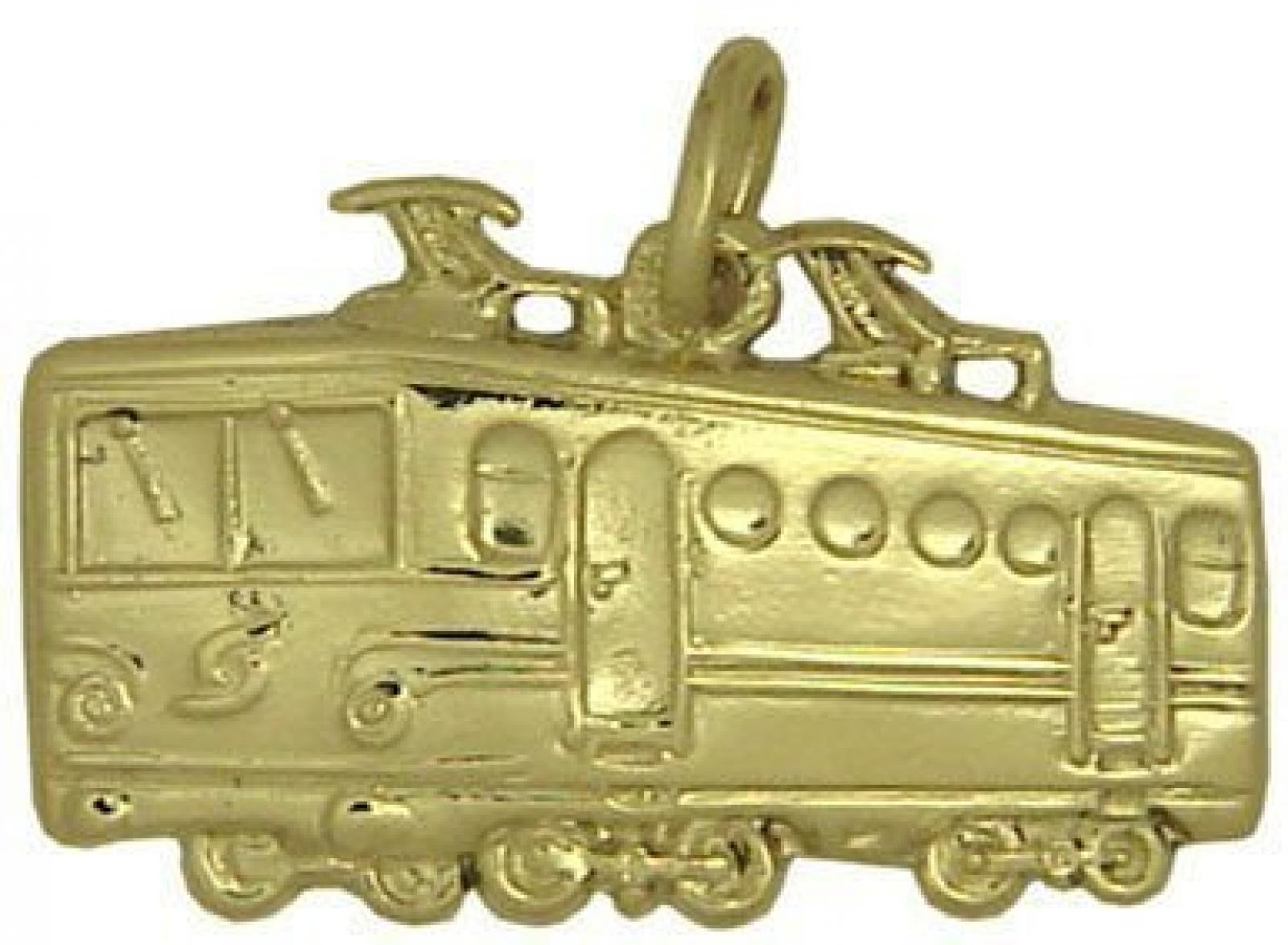 Elektro Lokomotive Schmuck Anh&auml;nger 14 Karat Gold 585 (Art.209099) 