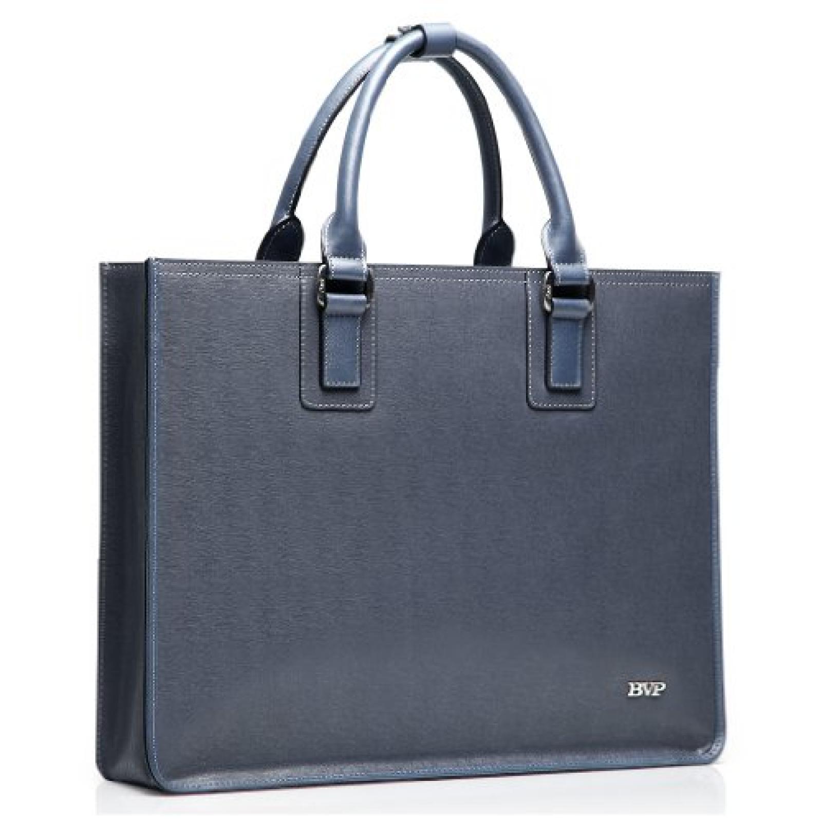 BVP Edle Modeherz Aktentasche&Laptoptasche F&uuml;r Herren Aus Leder In Elegantem Blau T1011 