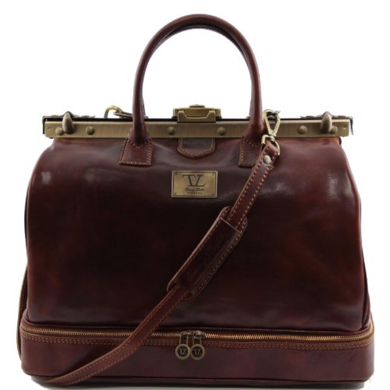 81411854 - TUSCANY LEATHER: Barcelona - Maulb&uuml;gel Reisetasche Arzttasche aus Leder, braun 