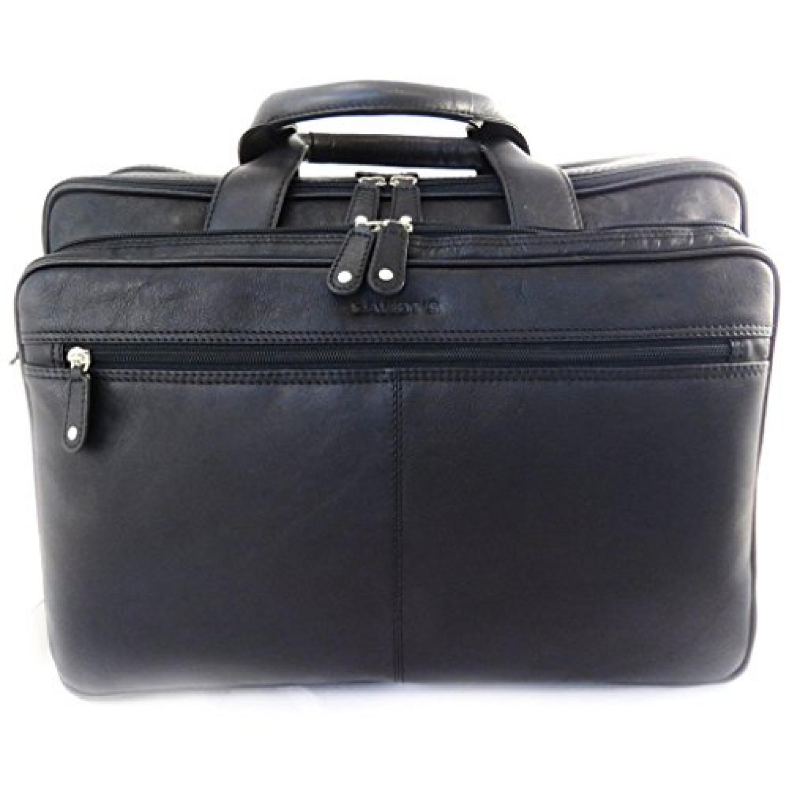 Multifunktions-leder-aktentasche schwarz vend&ocirc;me 15. 