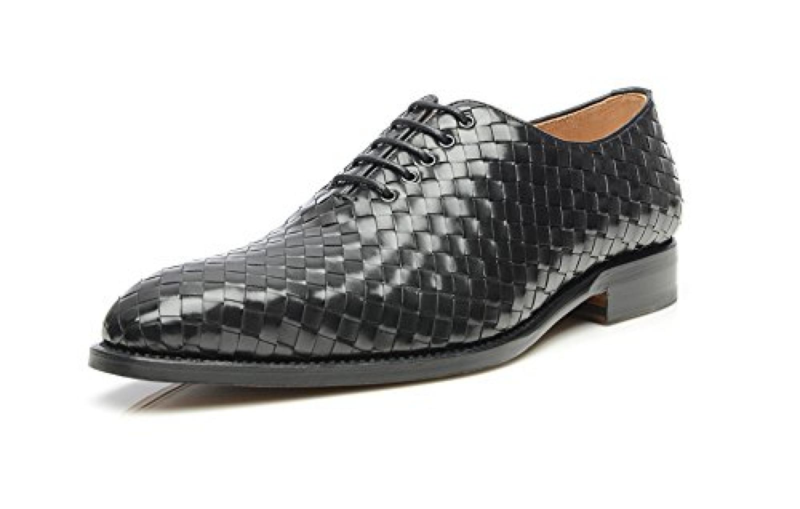 Geflochtene Herrenschuhe in Schwarz - No. 360 Ausgefallene Schuhe 