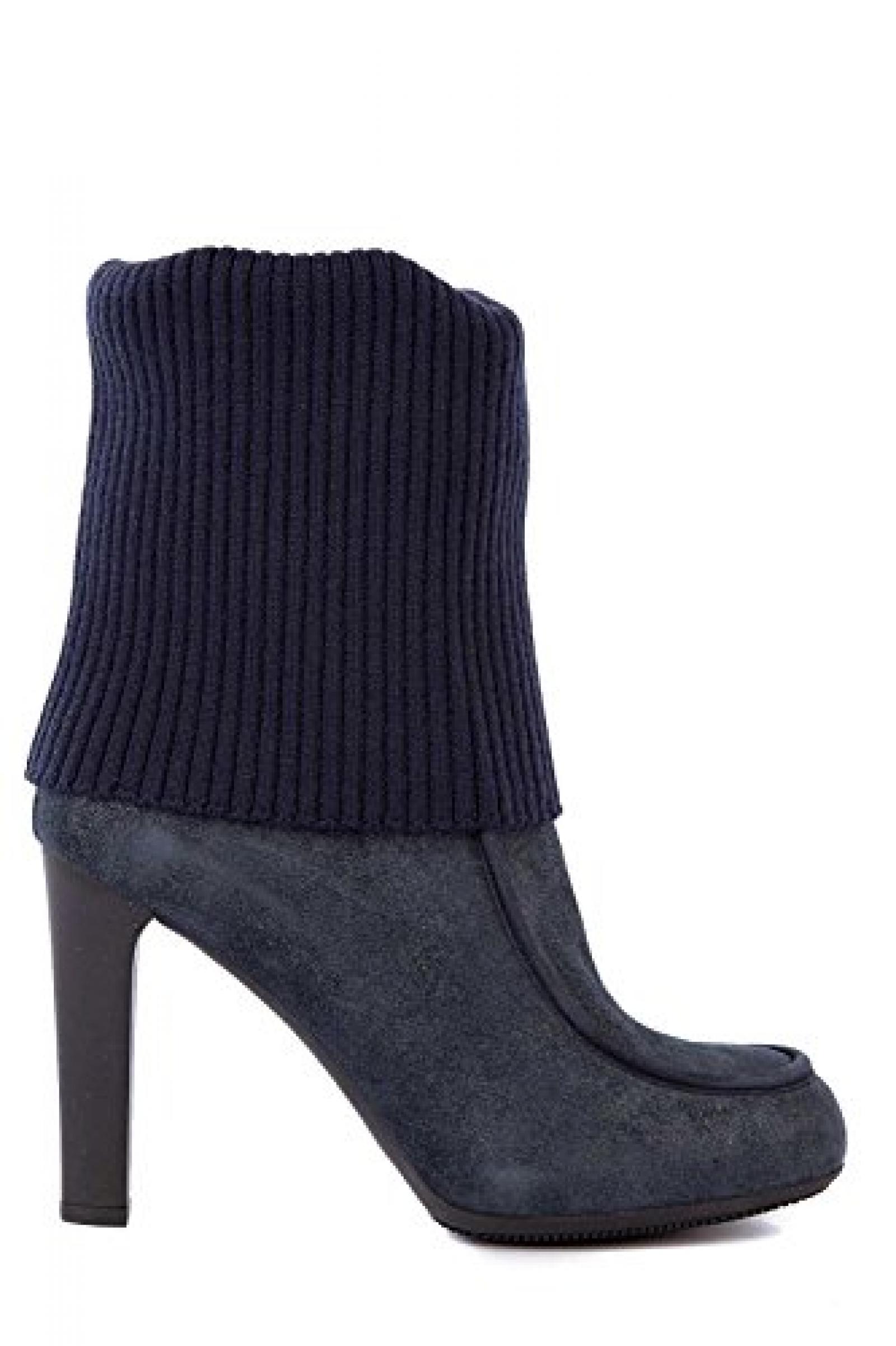 Hogan Damen Leder Stiefeletten Stiefel Ankle Boots mit Absatz blu 