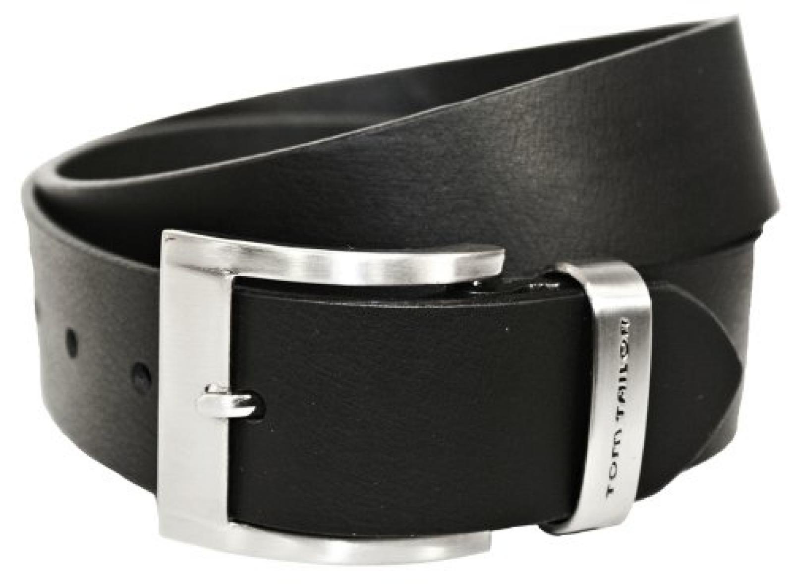 TOM TAILOR Herren G&uuml;rtel Herreng&uuml;rtel Leder G&uuml;rtel Lederg&uuml;rtel 40 mm schwarz 