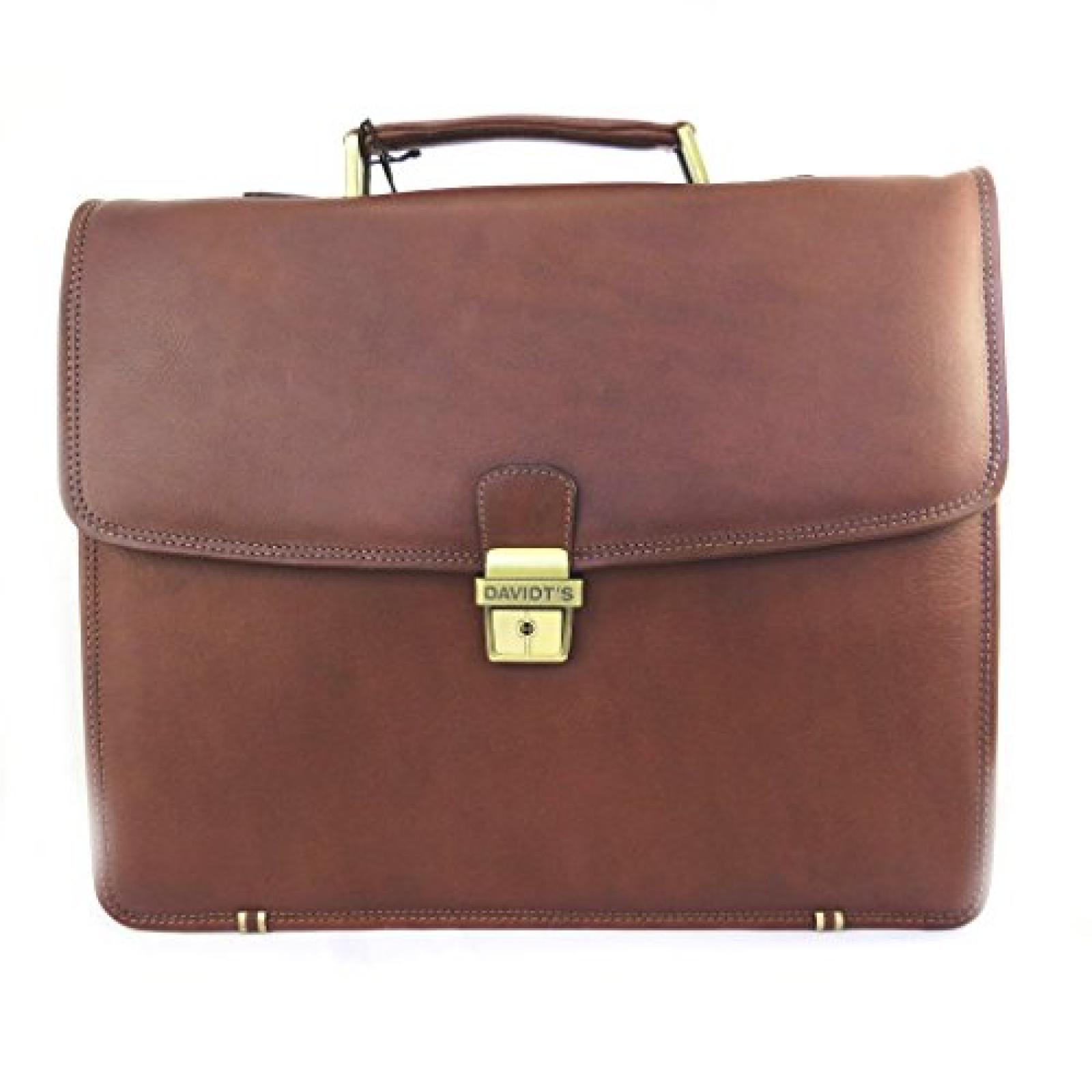 Braunen leder aktentasche vend&ocirc;me 15 (3 falten). 