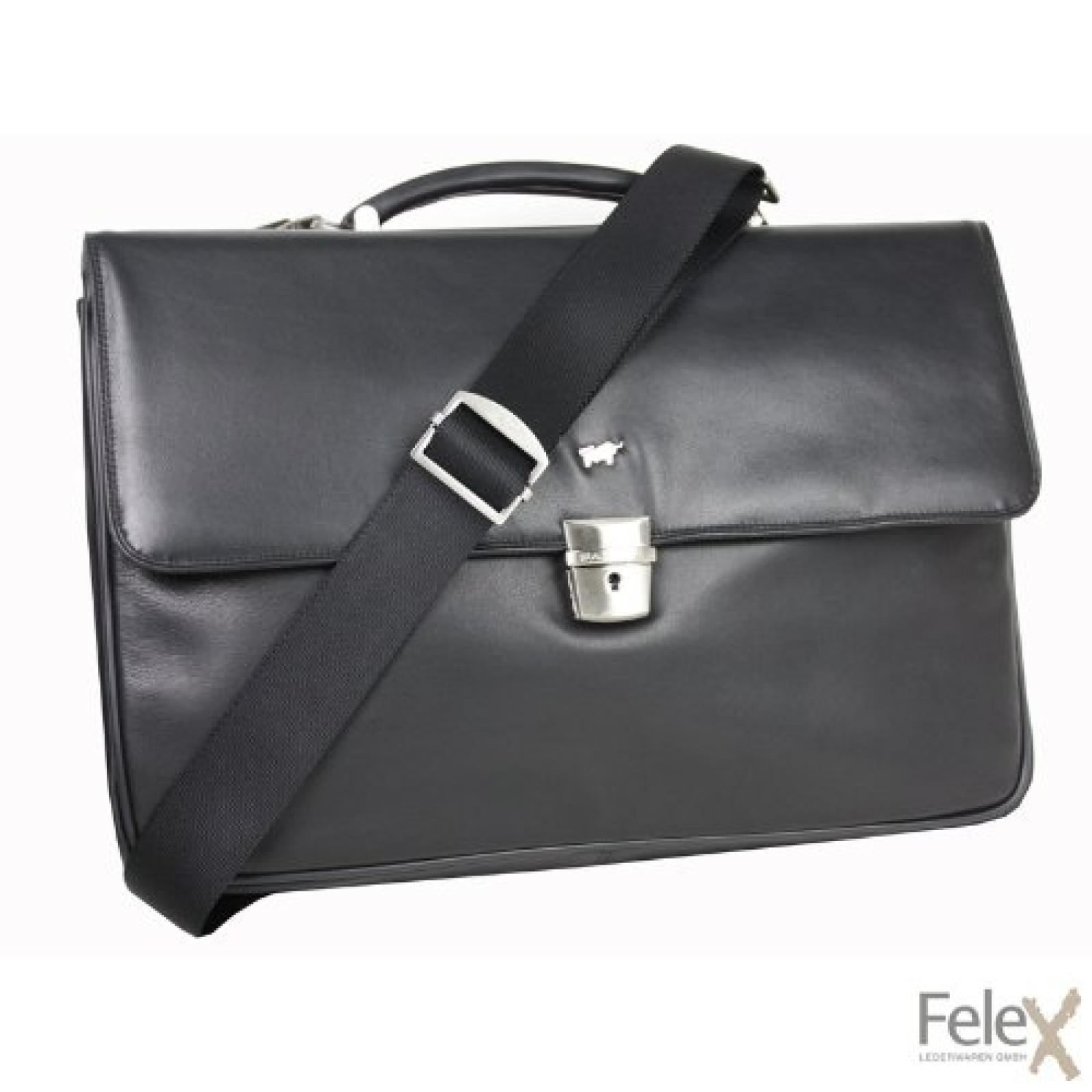 Braun B&uuml;ffel Golf Aktentasche Leder 39 cm schwarz 