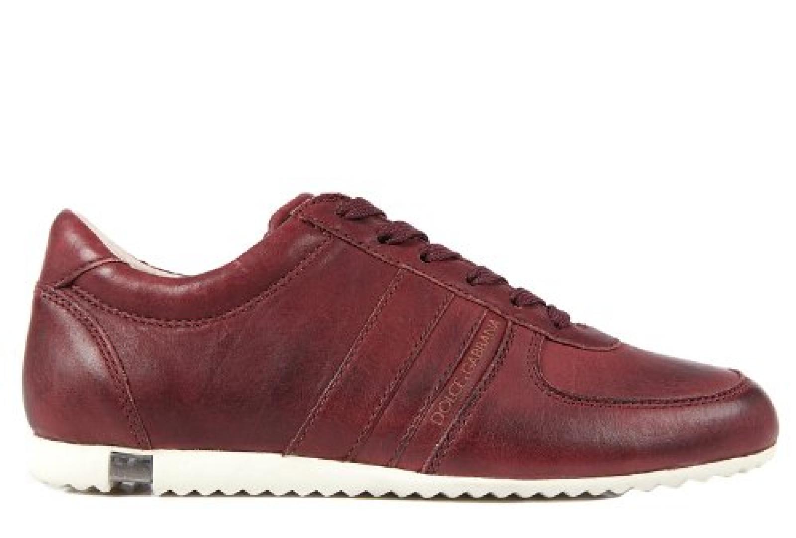 DOLCE&GABBANA Herrenschuhe Herren Leder Schuhe Sneakers bordeaux 