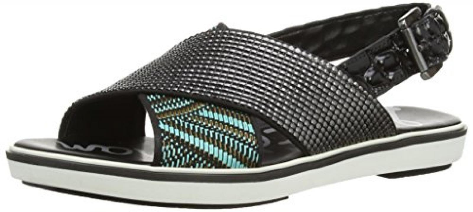 Sam Edleman  Jolan, Damen Sandalen Multicolor (Turquoise/Black) 40 