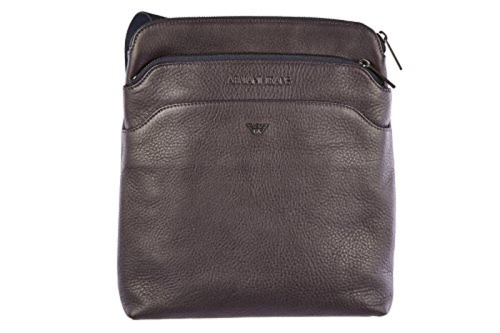 Armani Jeans Umh&auml;ngetasche Herren Tasche Schultertasche Messenger Leder blu 