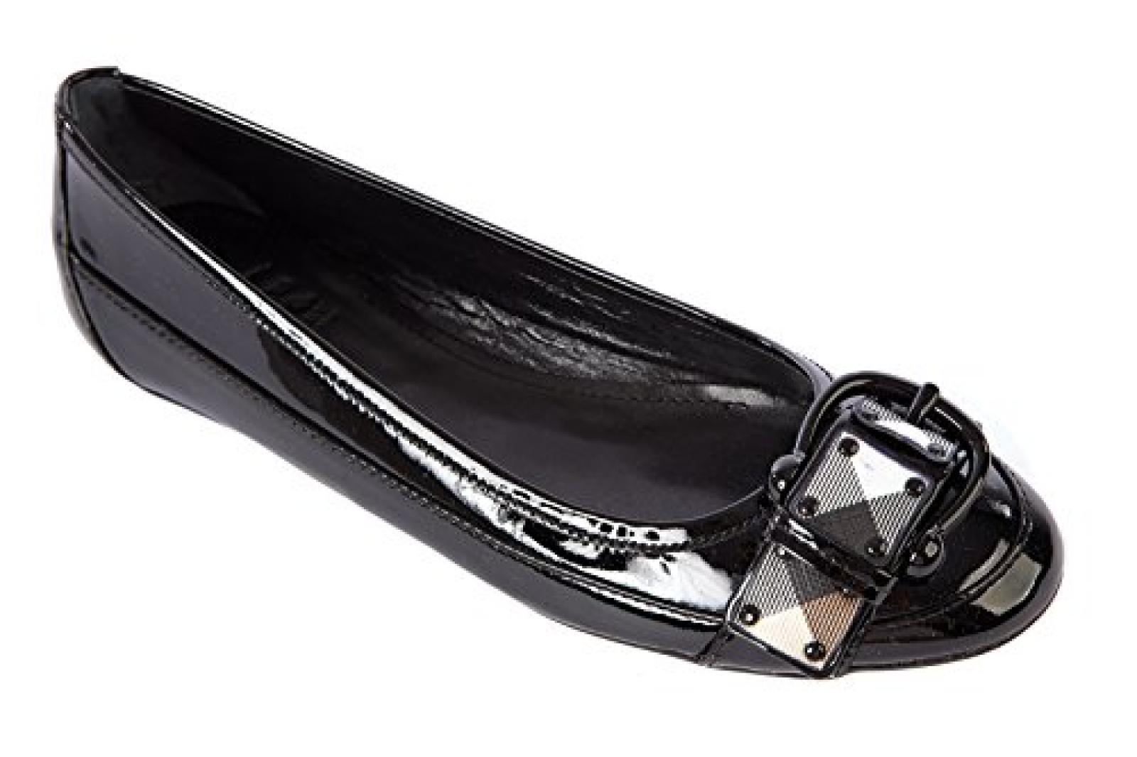 Burberry Damen Leather Ballet Flats Ballerinas Schwarz 