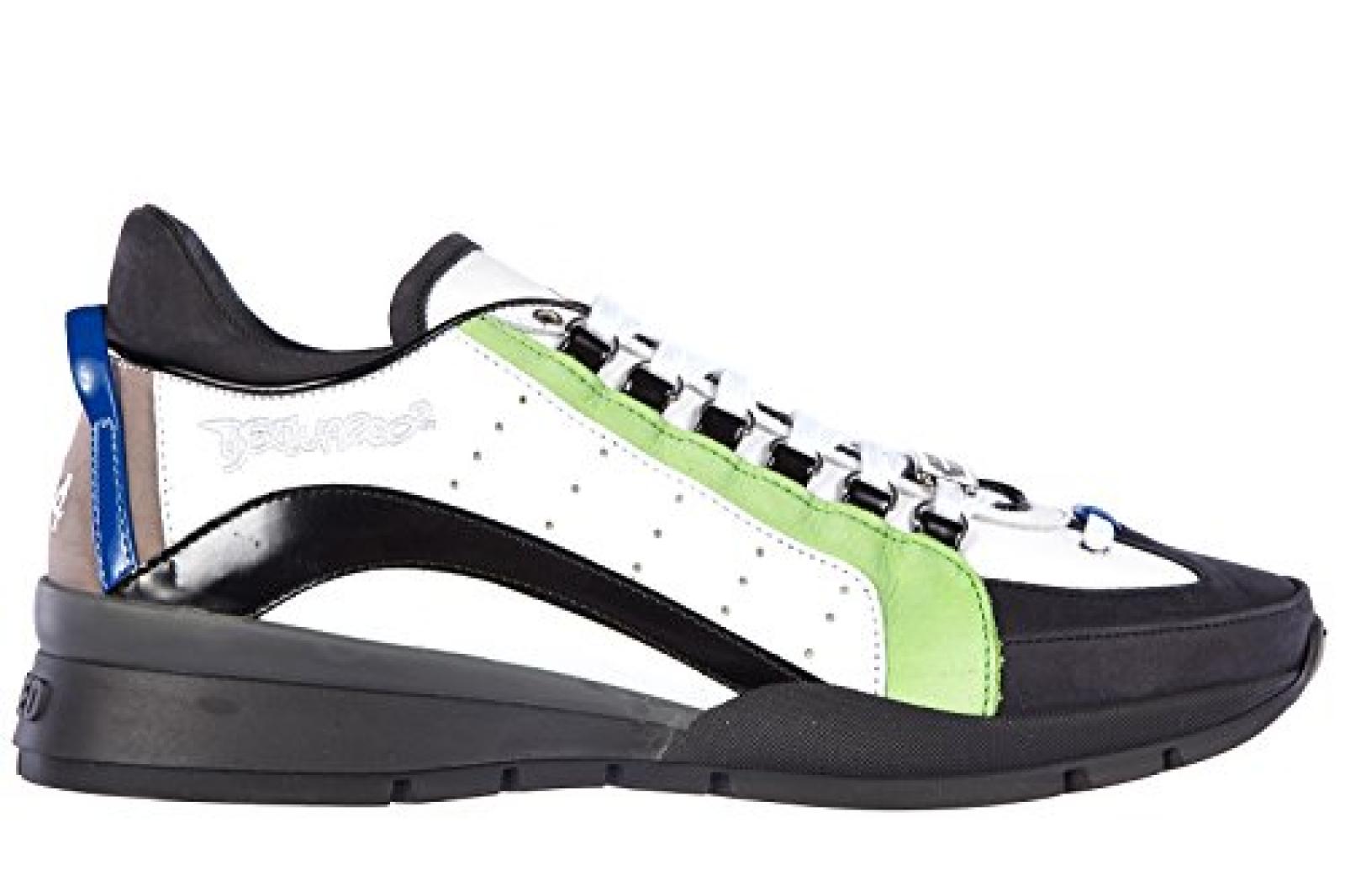 Dsquared2 Herrenschuhe Herren Leder Schuhe Sneakers Wei&szlig; 