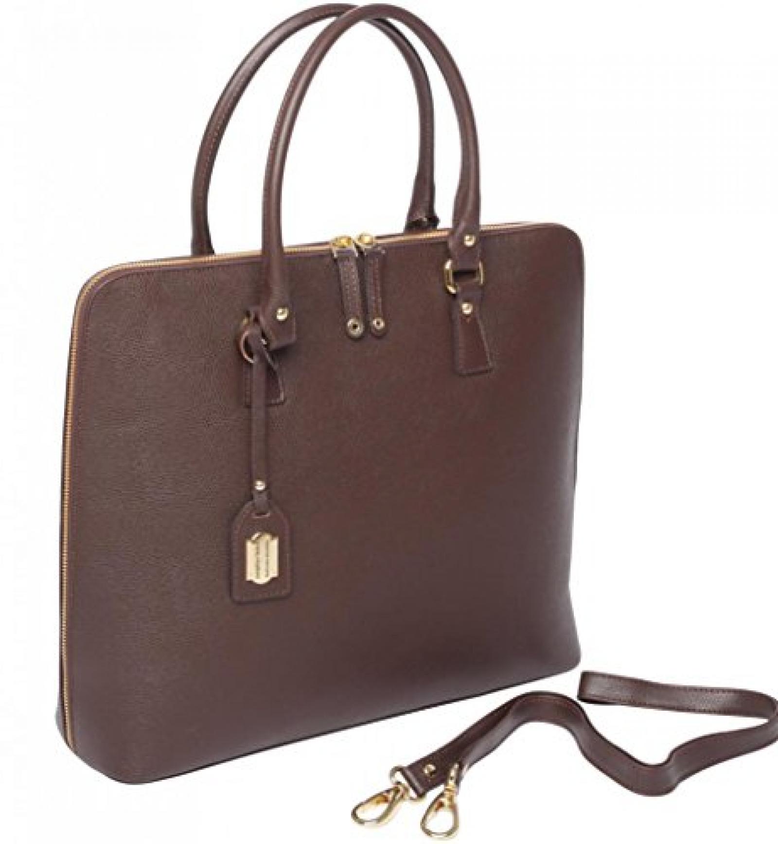 Ledertasche BOSTON - braun - handgefertigt Tasche mit 2 Handgriffen, Umh&auml;ngetasche Schultertasche Arbeitstasche dunkelbraun nerzbraun espresso 