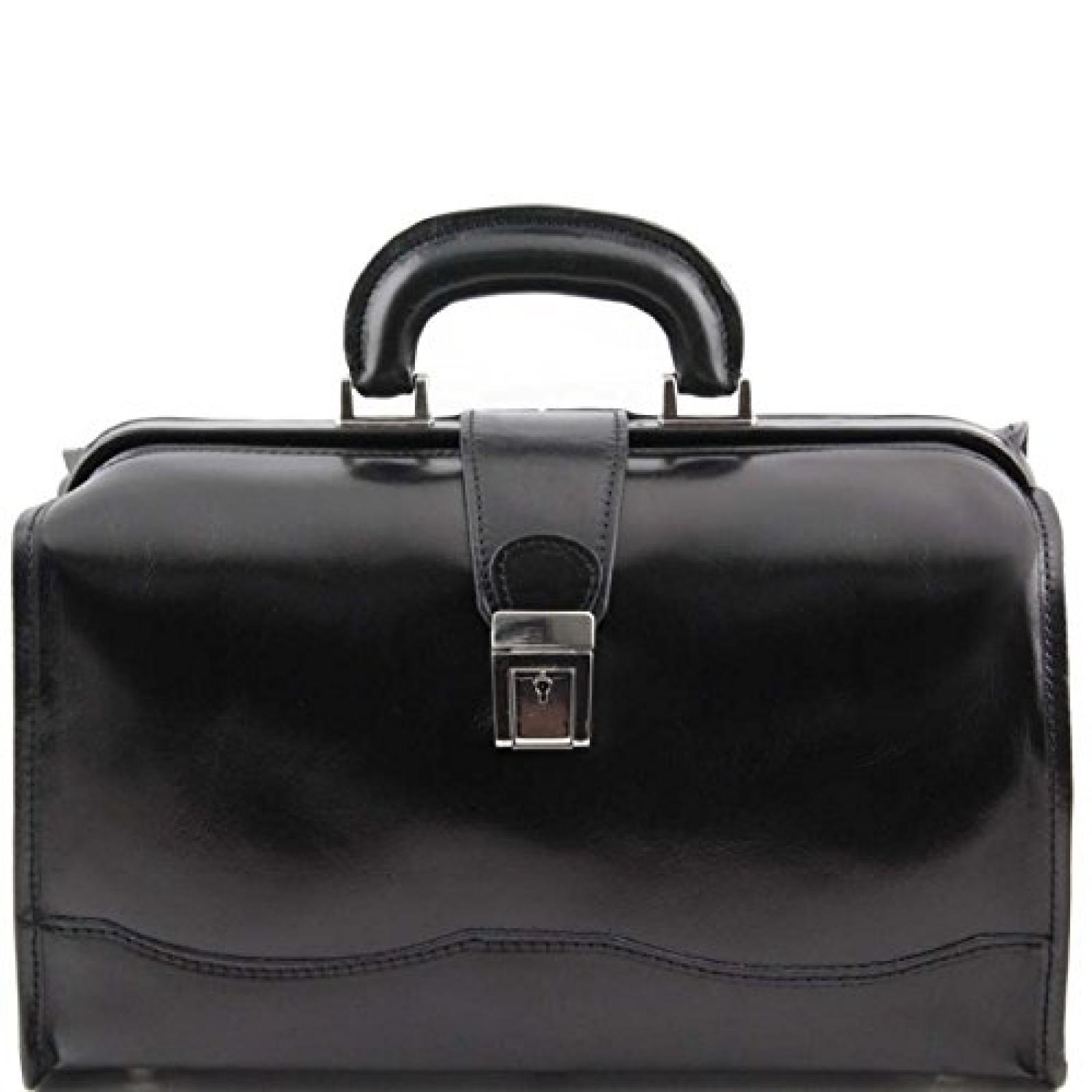 Tuscany Leather - Raffaello - Klassische Doktortasche aus Leder mit Schnalle Schwarz - TL10077/2 