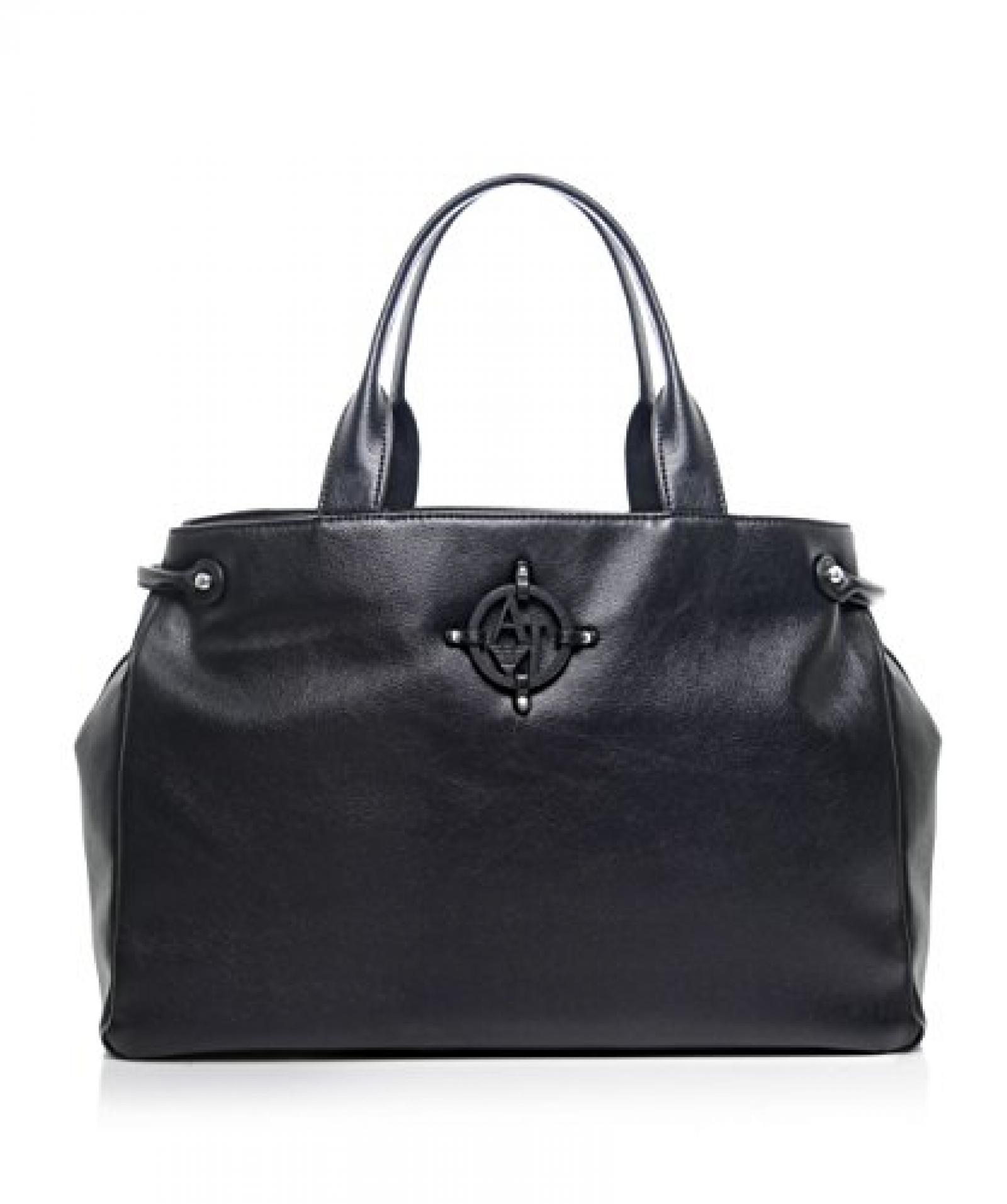 Armani Jeans Eco-Leder Einkaufstasche Schwarz Armani Jeans Eco-Leder Einkaufstasche Schwarz