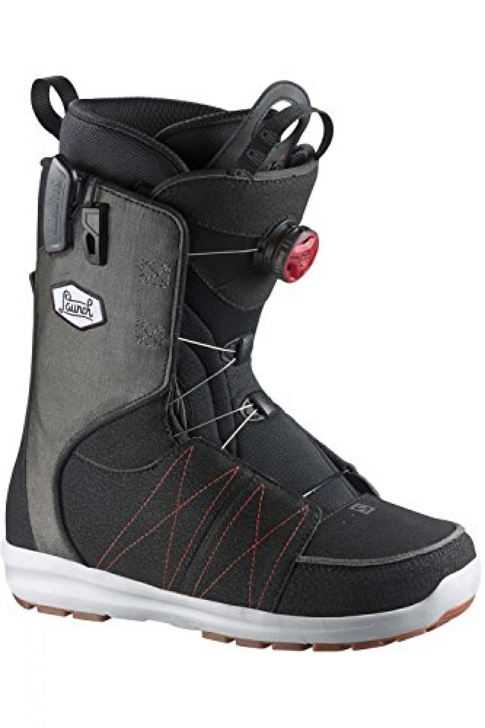 Salomon Launch Boa Str8jkt Snowboard Boots - Black/Racing Red/Black 