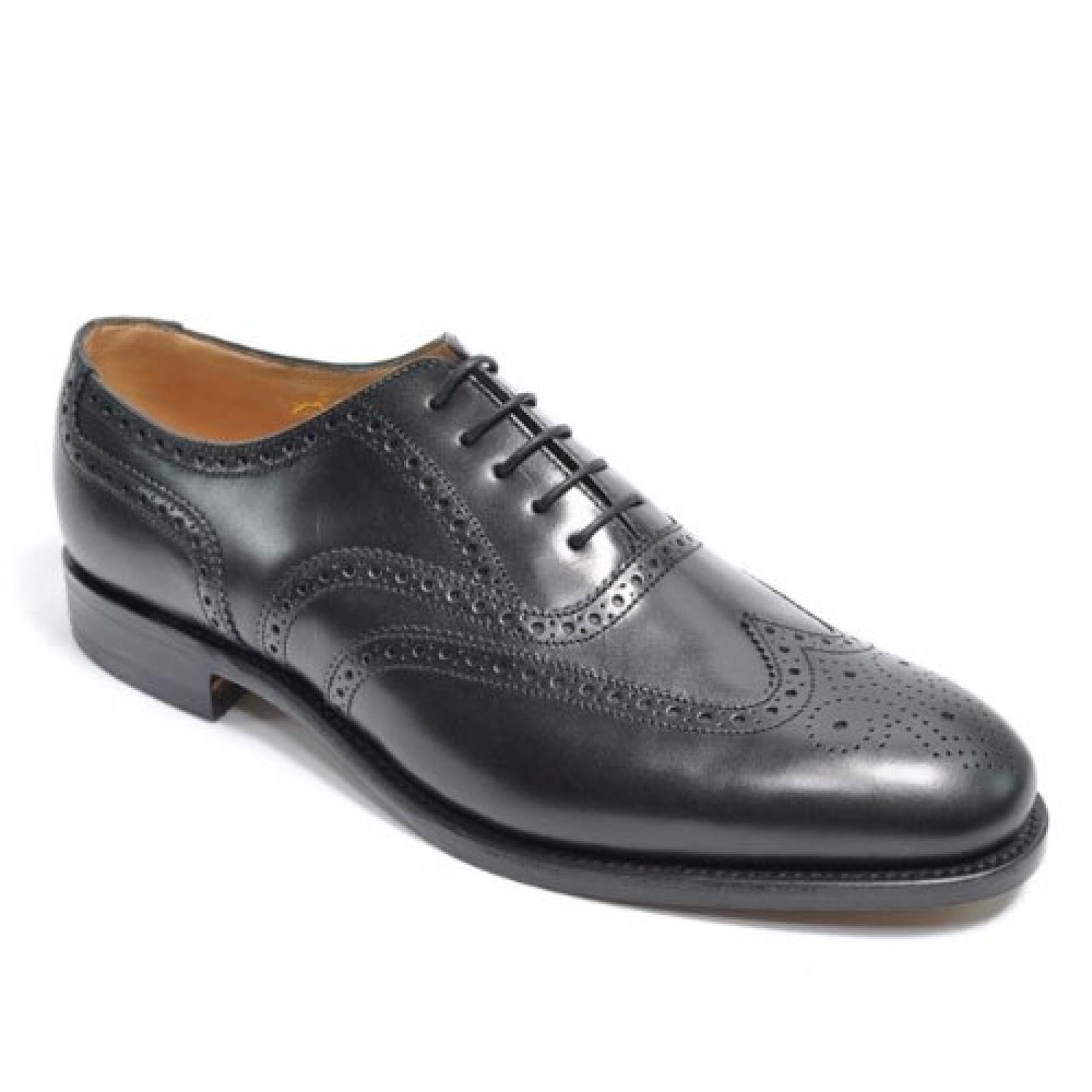 LOAKE Severn2 Goodyear Welted Rahmengen&auml;hte Leder Schuhe Oxford Budapester Full Brogue schwarz 