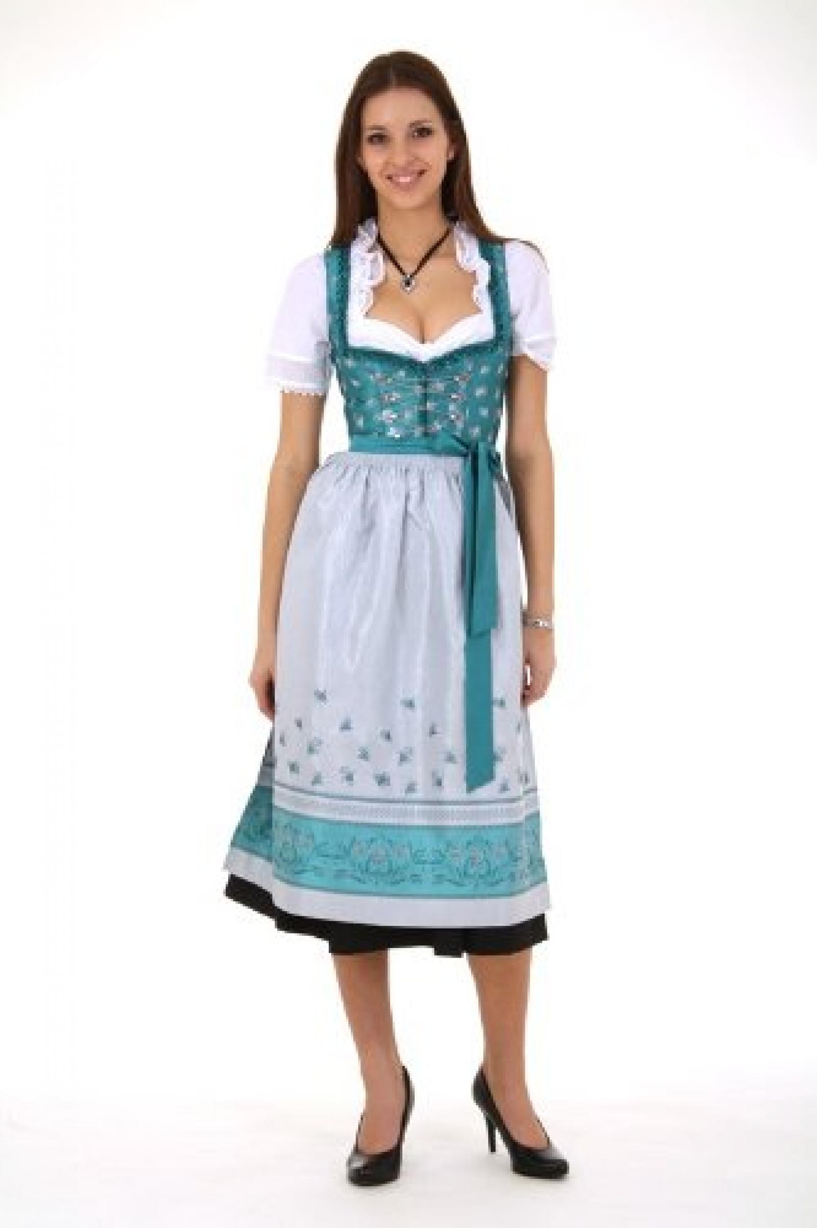 Wenger Damen Dirndl festlich 80cm Karola 16737-1720 t&uuml;rkis 