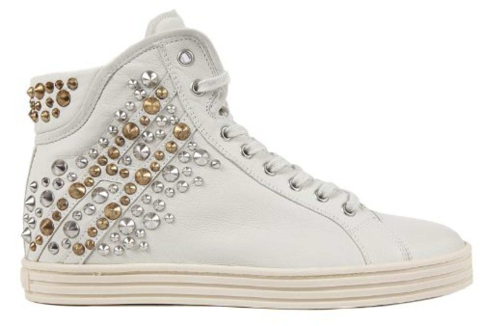 Hogan Damenschuhe Damen Leder Schuhe High Sneakers rebel Wei&szlig; 
