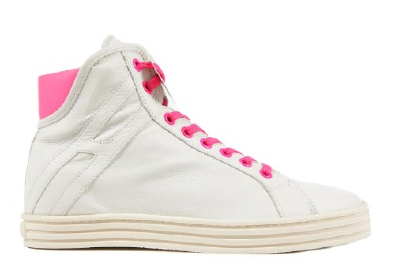 Hogan Damenschuhe Damen Leder Schuhe High Sneakers rebel Wei&szlig; 