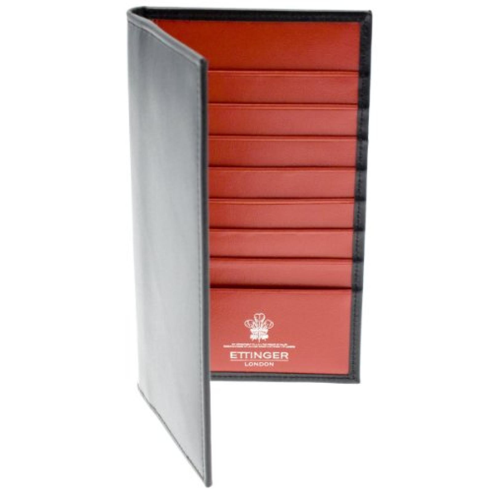 Ettinger Sterling Collection - Brieftasche aus Leder - Schwarz außen / Rot innen 