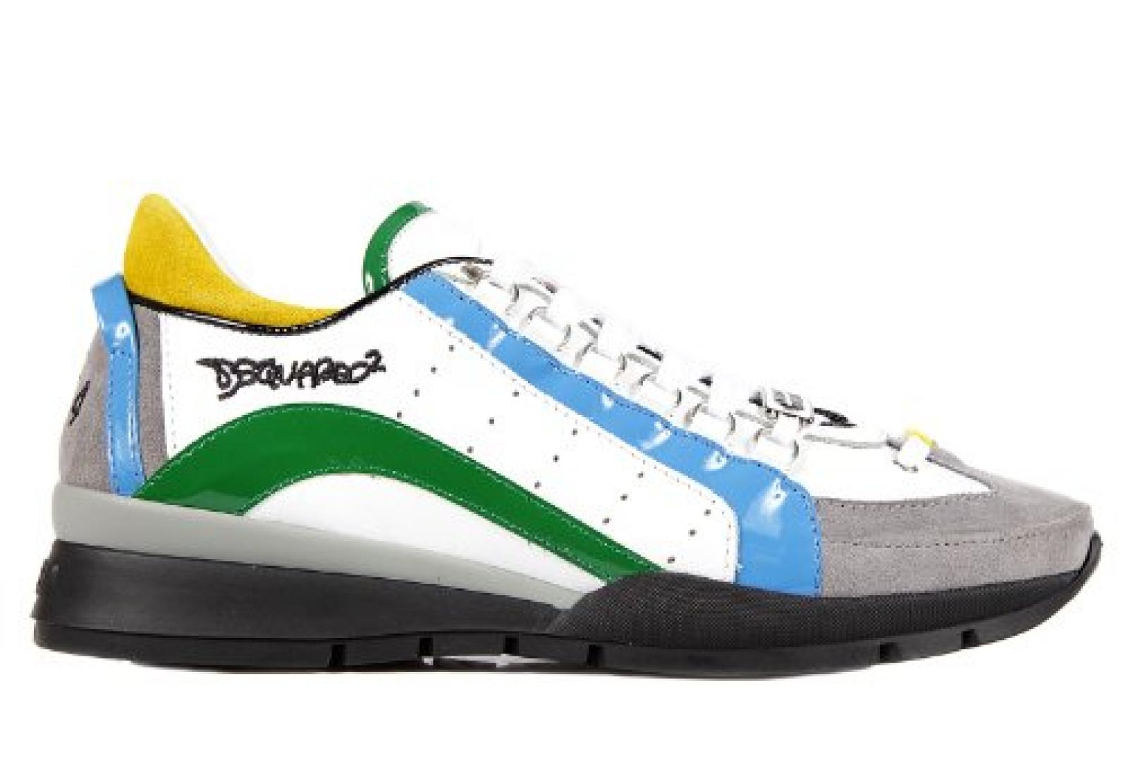 Dsquared2 Herrenschuhe Herren Leder Schuhe Sneakers Gr&uuml;n 