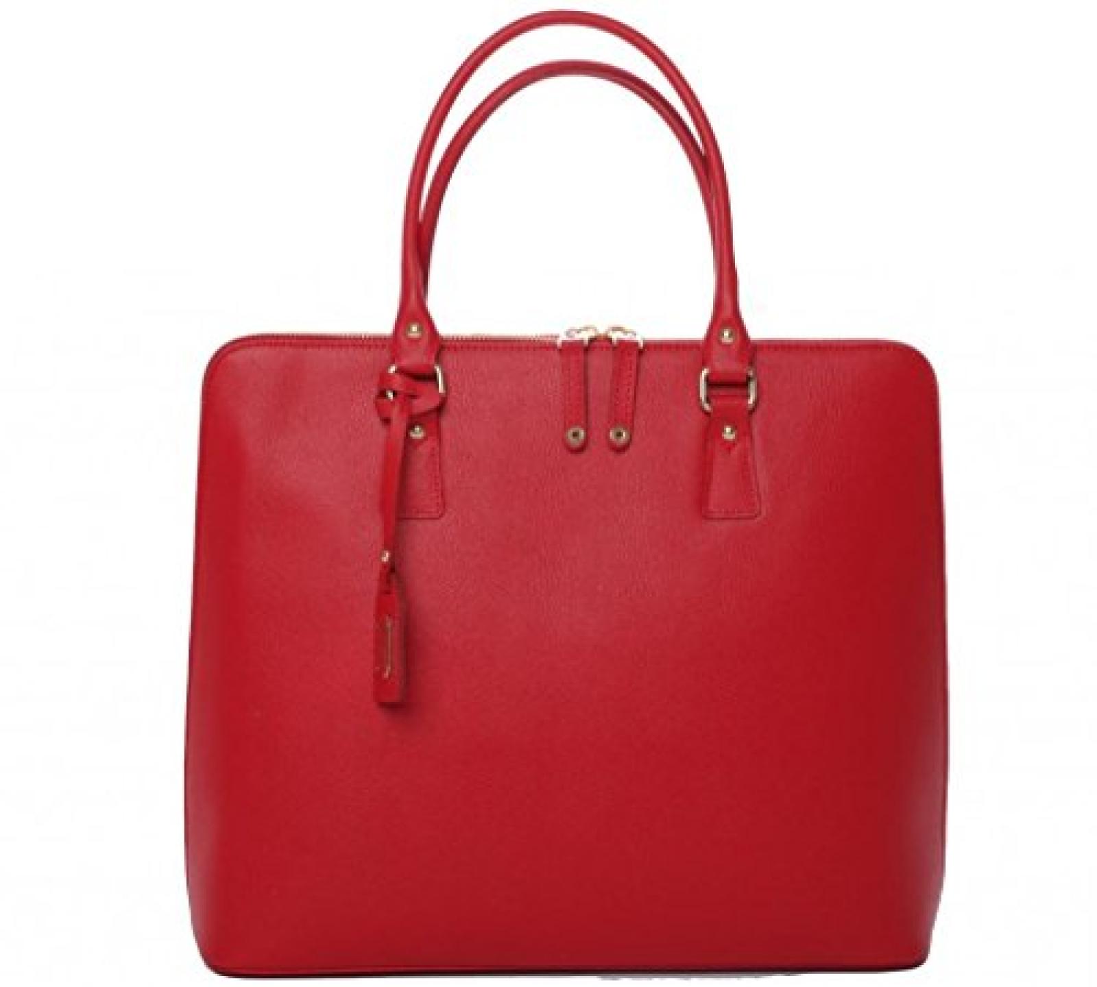 Ledertasche BOSTON - rot - handgefertigt Tasche mit 2 Handgriffen, Umh&auml;ngetasche Schultertasche Arbeitstasche 