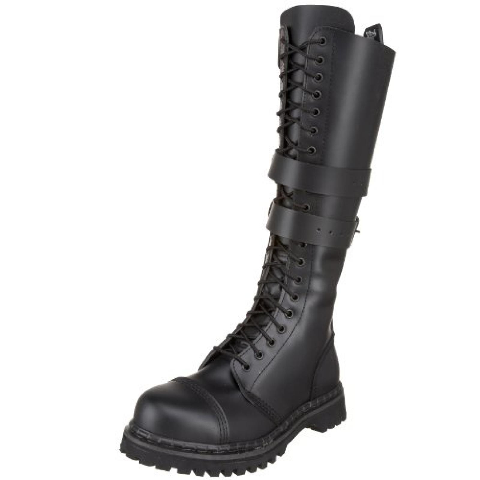 PREDATOR-I, Gothic Schn&uuml;r-Stiefel Taschenmesser schwarz Leder, Gr&ouml;&szlig;e:38 (US MEN 6) 