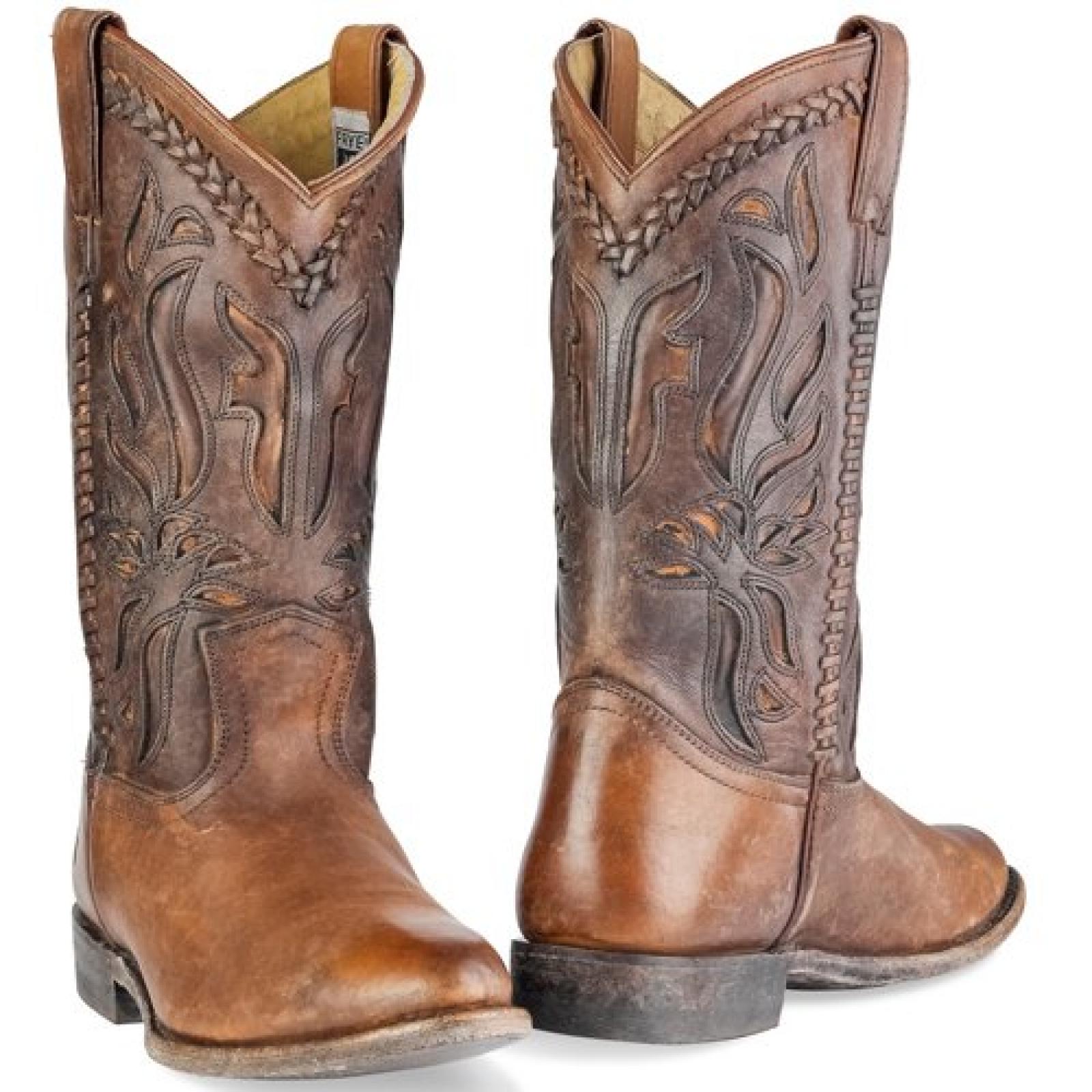 Frye Dames Wyatt Overlay Boots Cognac - Damen western stiefel 