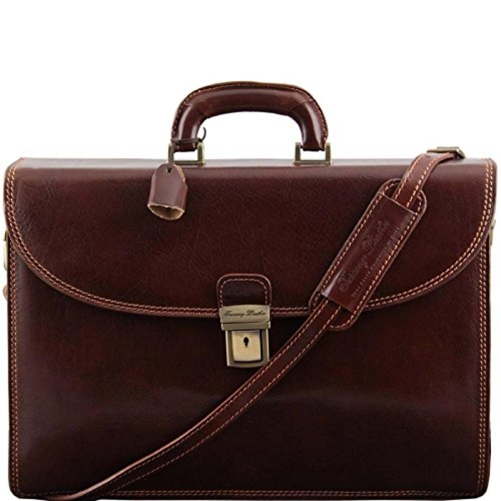 Tuscany Leather - Pompei - Aktentasche aus Leder 3 F&auml;cher Braun - TL141204/1 