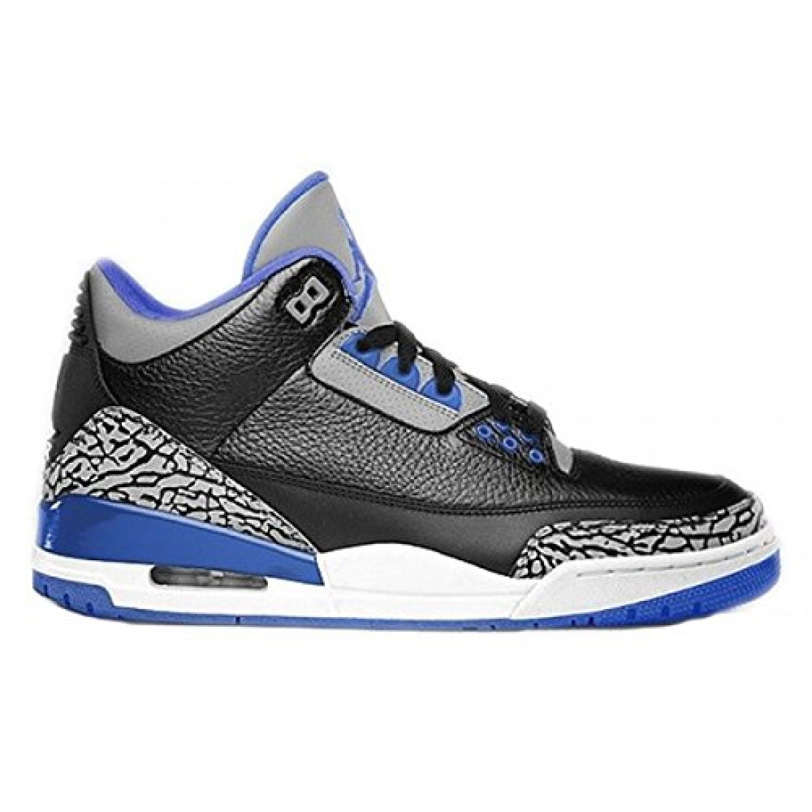 Nike - Air Jordan 3 Retro Sport Blue - Coleur: Blau-Schwarz-Wei&szlig; - Taille: 41.0 