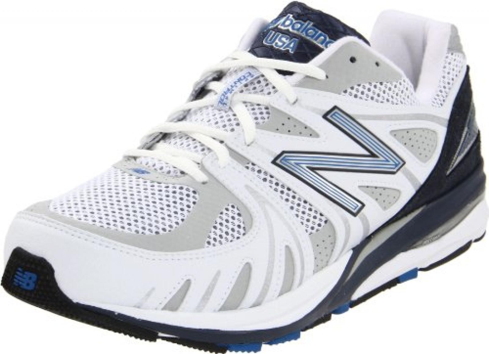 New Balance , Herren Laufschuhe, - White with Navy - Gr&ouml;&szlig;e: 41 
