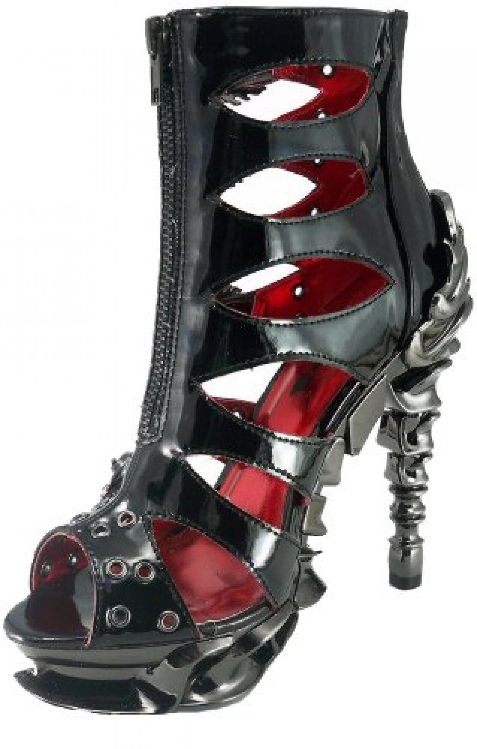 Hades: Crimson Damen Plattform Steampunk Mode Wirbels&auml;ulen Heel Frontrei&szlig;verschluss offener Schuh Sandale. Gr.UK 3-8 EURO 37-42. 
