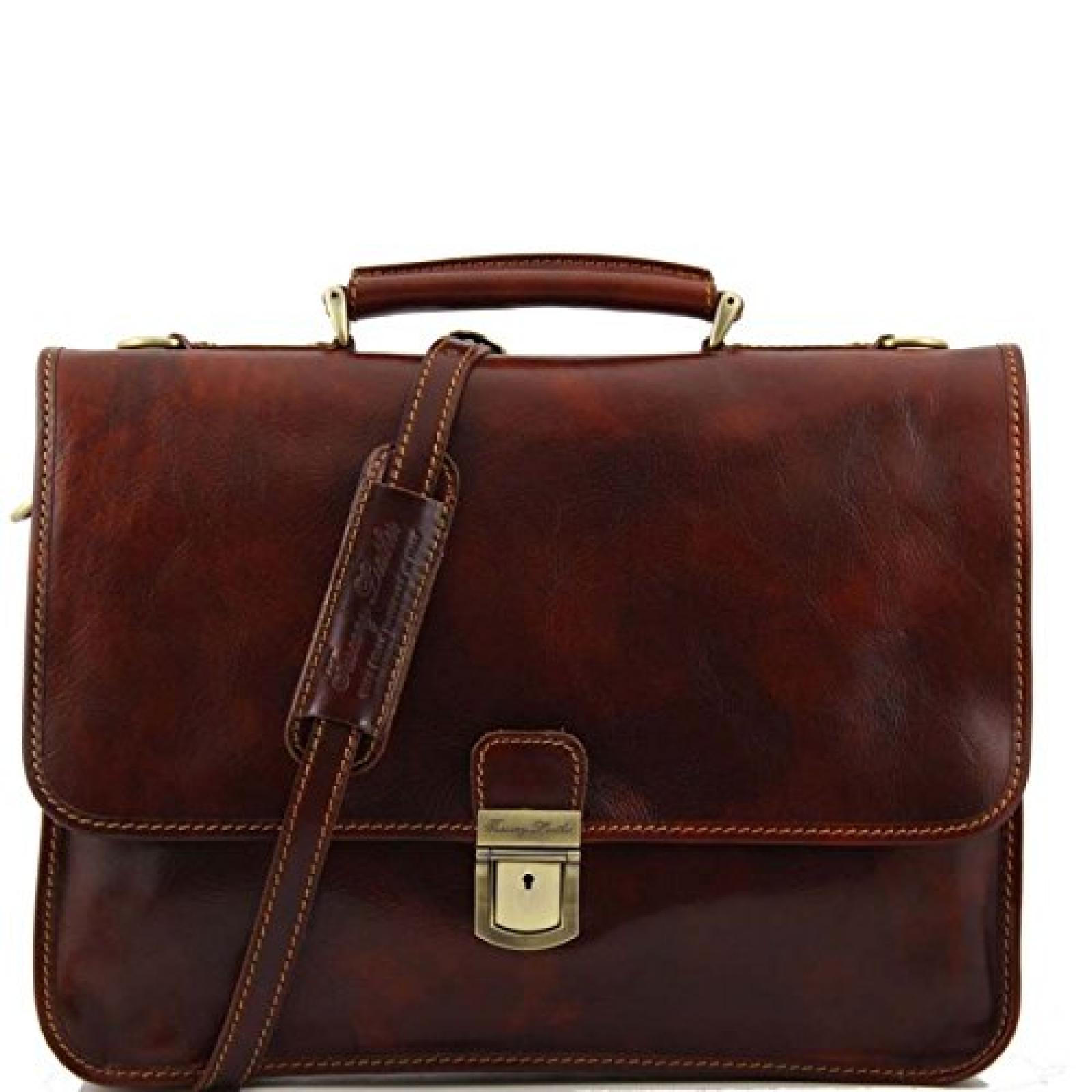 Tuscany Leather - Torino - Aktentasche aus Leder 2 F&auml;cher Braun - TL10029/1 