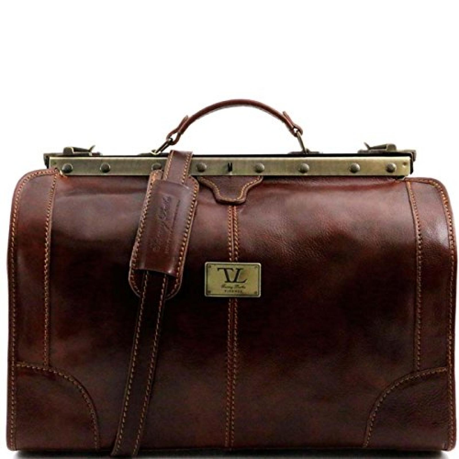 Tuscany Leather - Madrid - Maulbügelreisetasche aus Leder - Klein Braun - TL1023/1 