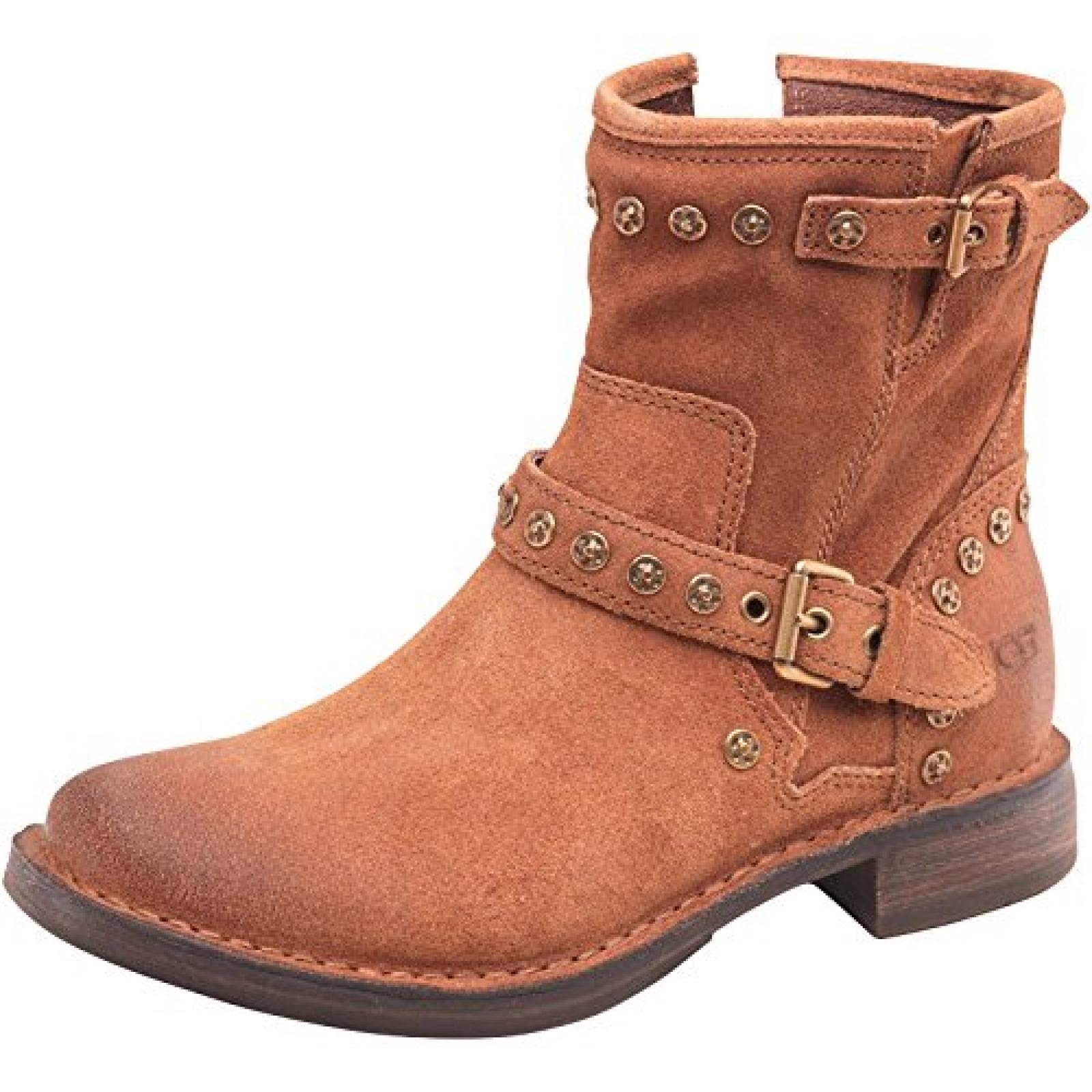 Damen Ugg Fabrizia Nieten Stiefel Kastanienbraun Frauen Weibchen 