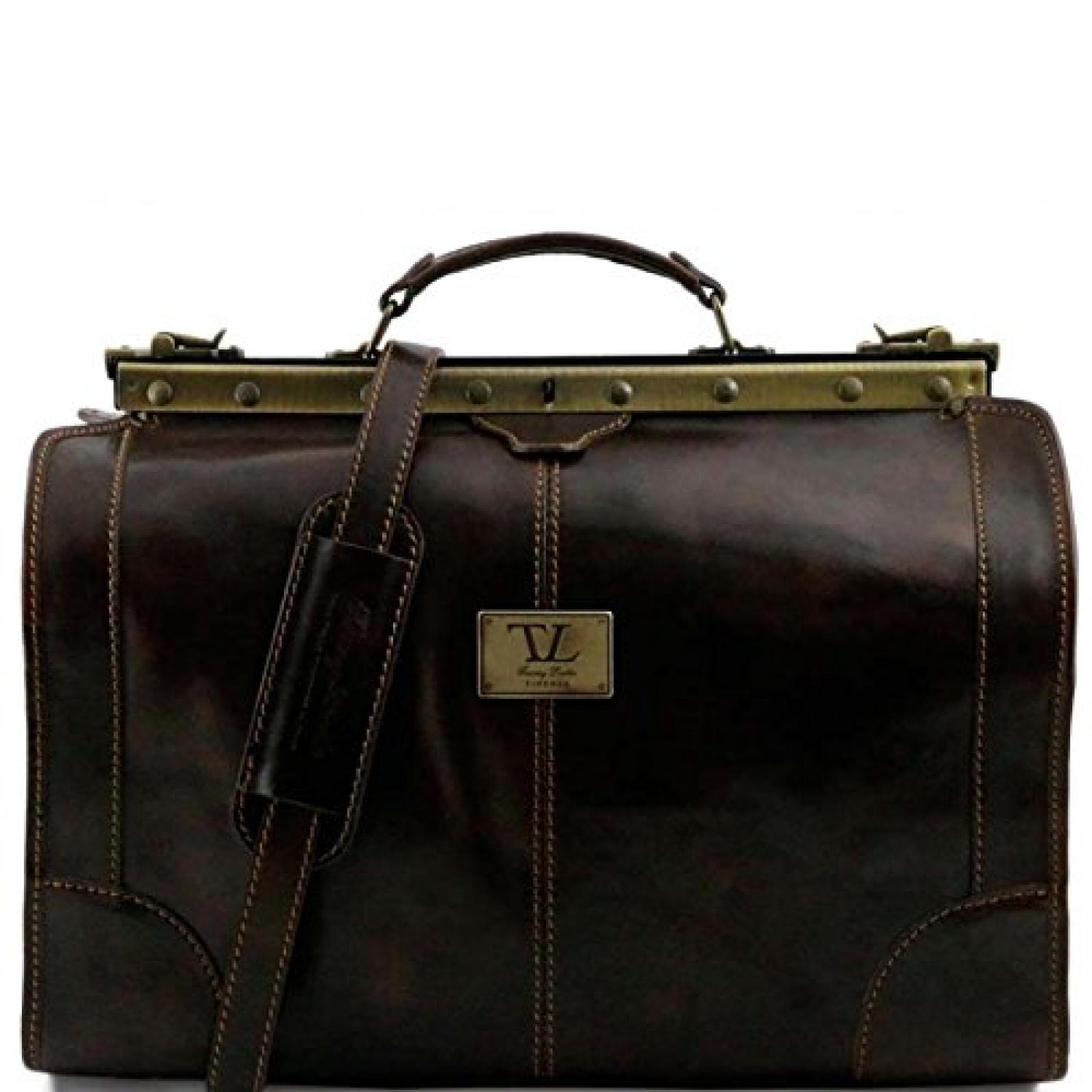 Tuscany Leather - Madrid - Maulbügelreisetasche aus Leder - Klein Dunkelbraun - TL1023/5 