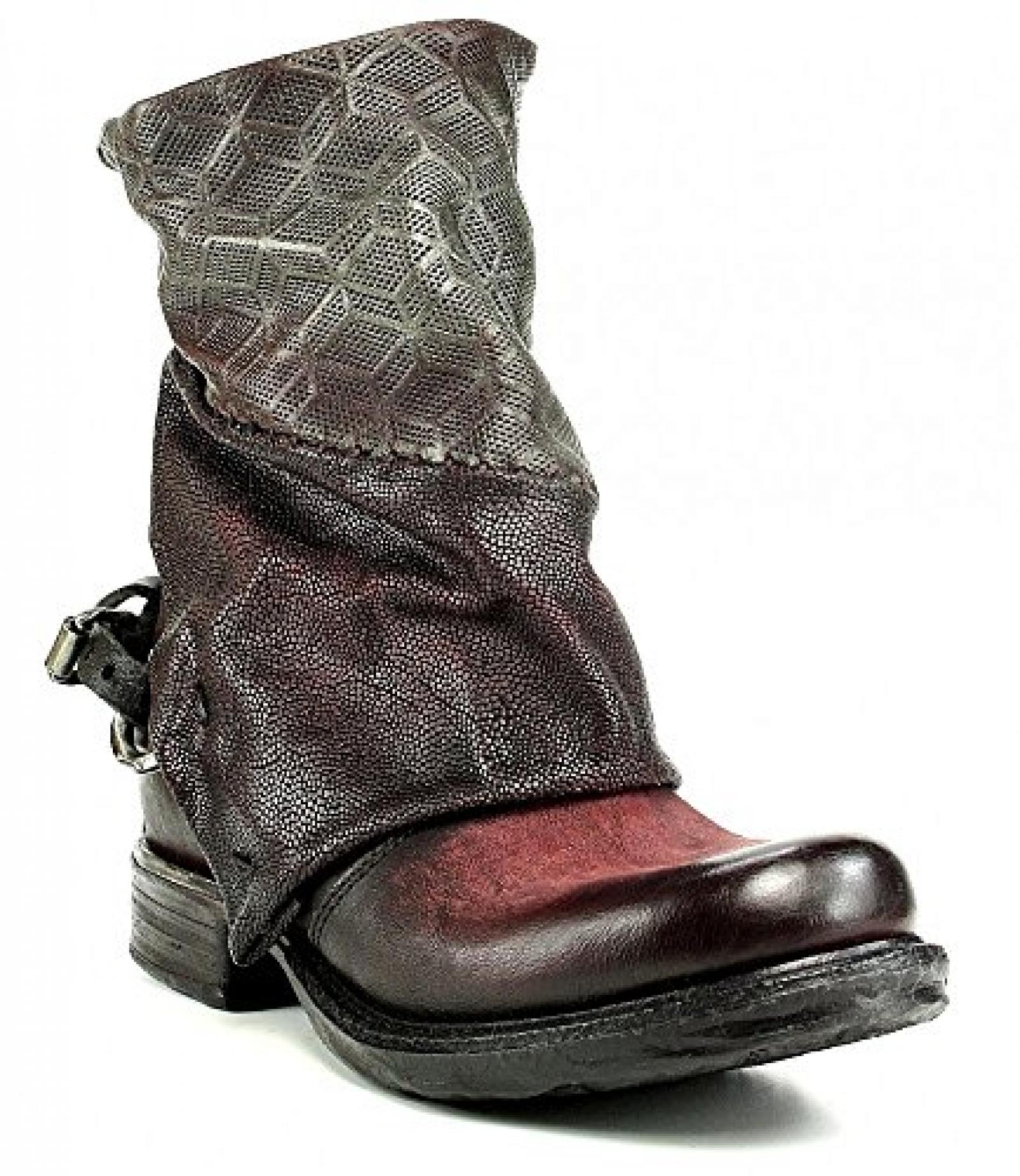 A.S.98 AirStep Stiefelette amaranto rot Pr&auml;gung antik 