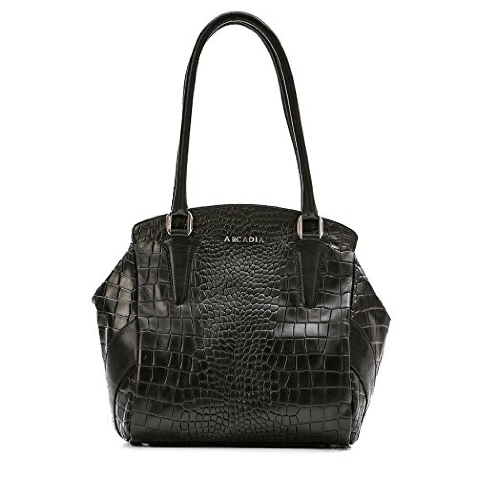 Arcadia Lesina gro&szlig;en gedruckt Krokoleder Tote-Schulterhandtasche - schwarz 
