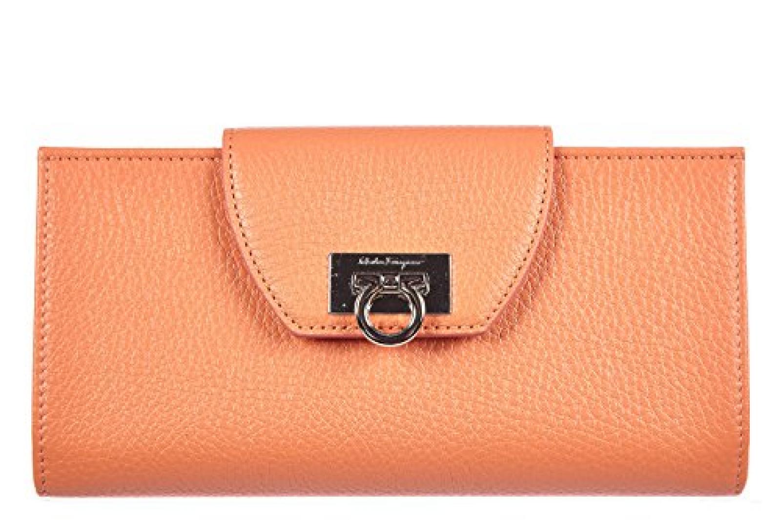 Salvatore Ferragamo Damen Geldb&ouml;rse Portemonnaie Echtleder Geldbeutel Bifold coral rosa 