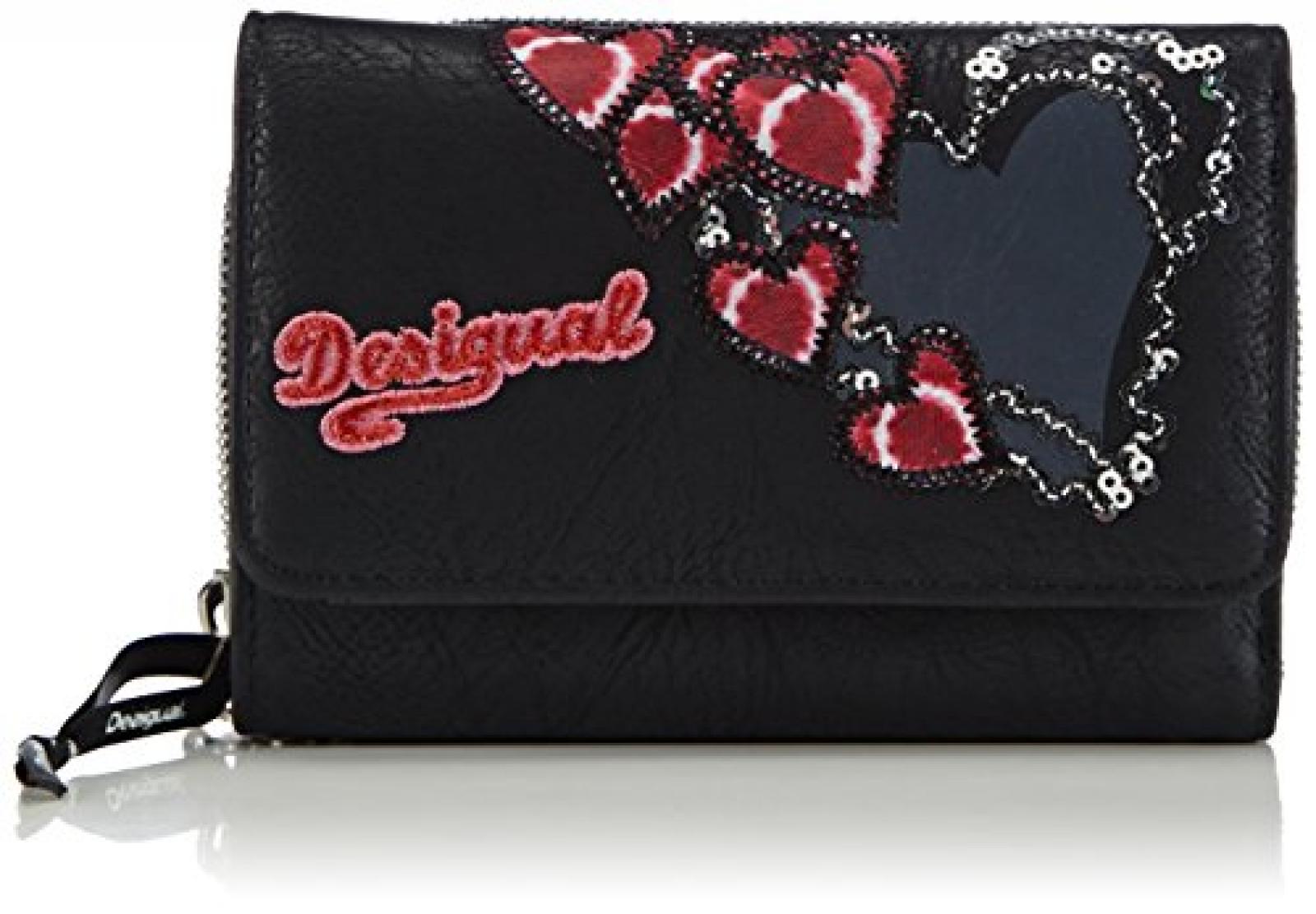 Desigual MARIA S HEART PUNK 51Y52J62000U Damen Geldb&ouml;rsen 13x9x4 cm (B x H x T) 