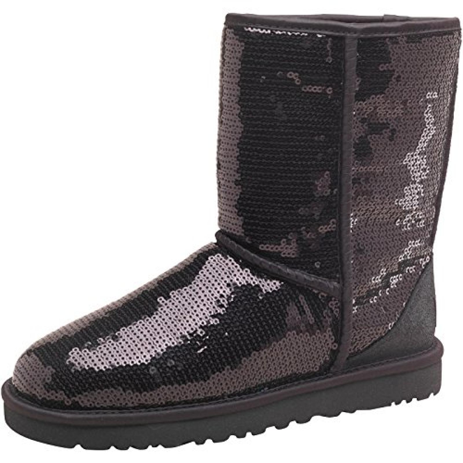 Damen Ugg Klassik Stiefeletten Schwarz Frauen Weibchen 